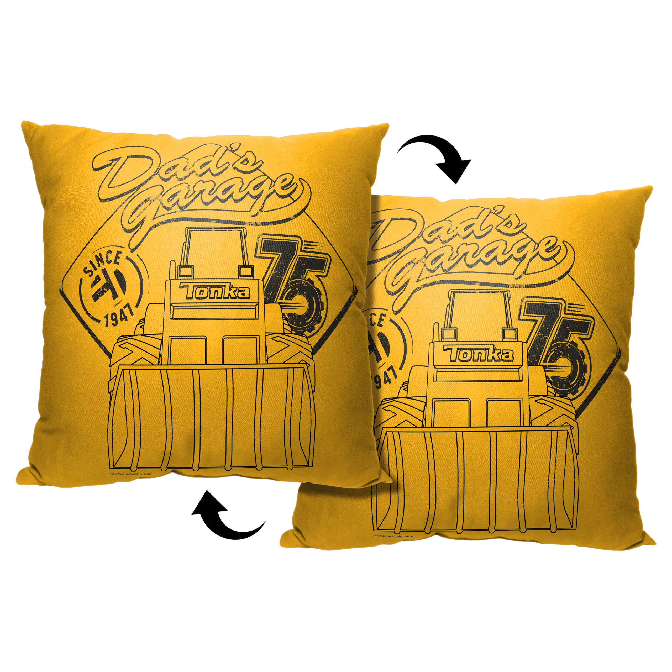 Hasbro Tonka Dad's Garage Throw Pillow 18x18 Inches