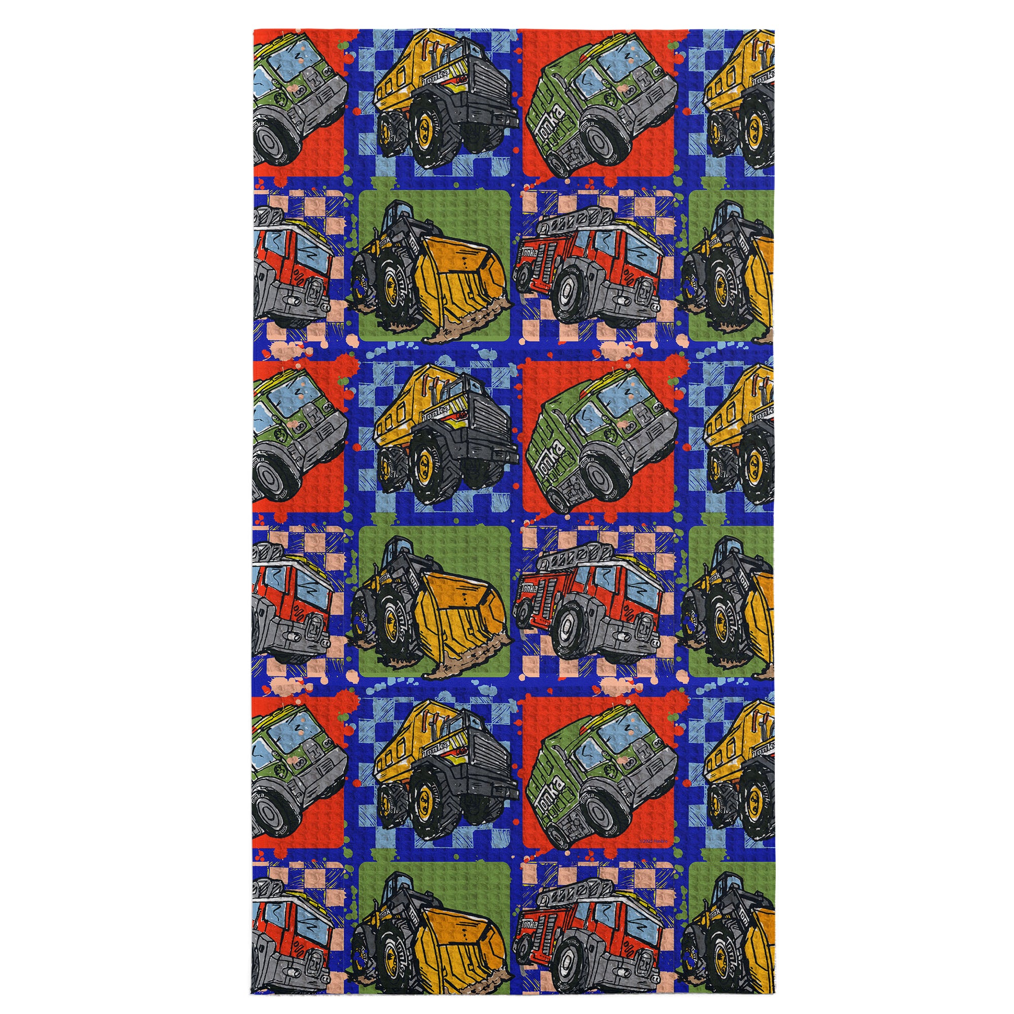 Hasbro Tonka Truck Pattern Waffle Weave Beach Towel 35x60 inches