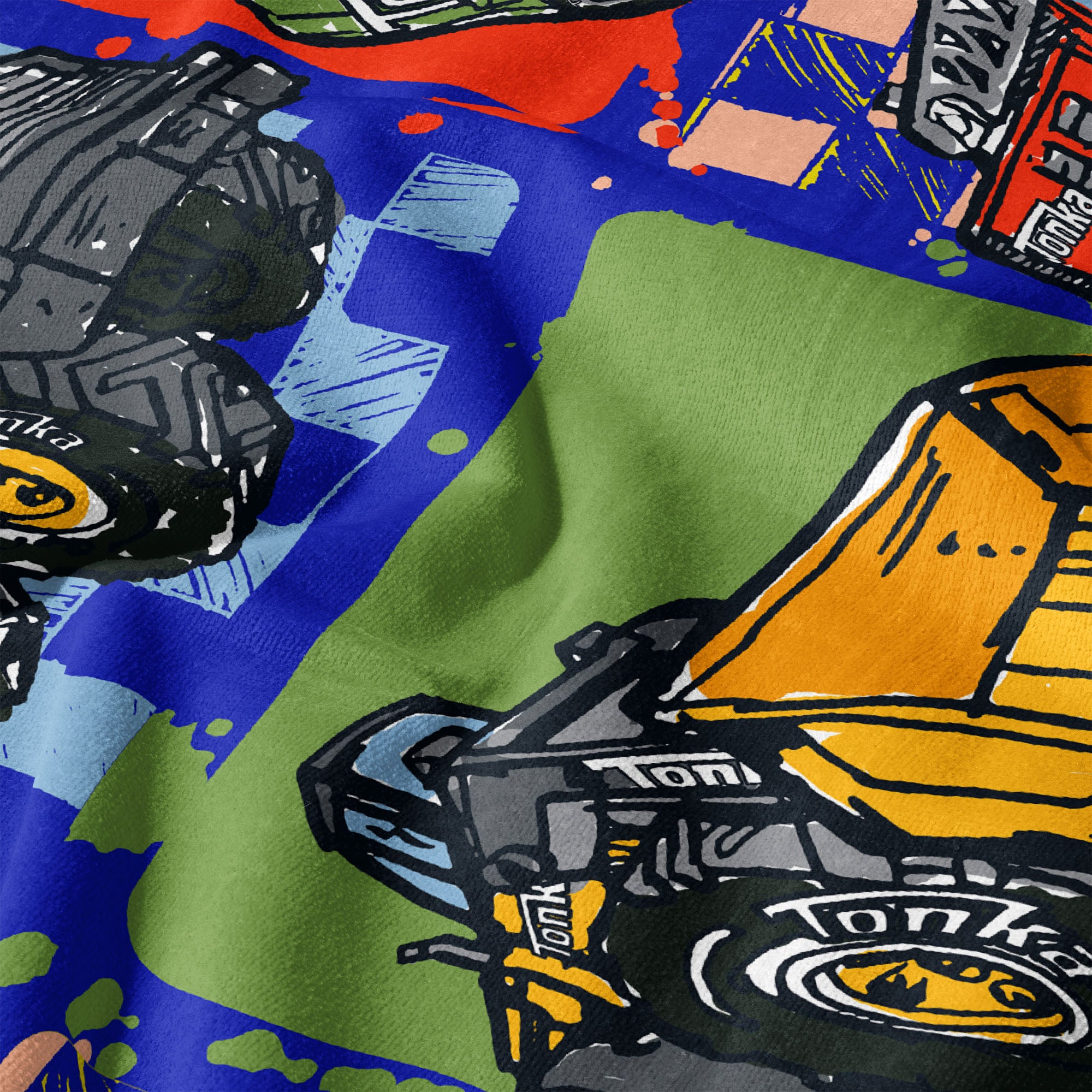Hasbro Tonka Truck Pattern Sand Free Beach Towel 35x60 inches