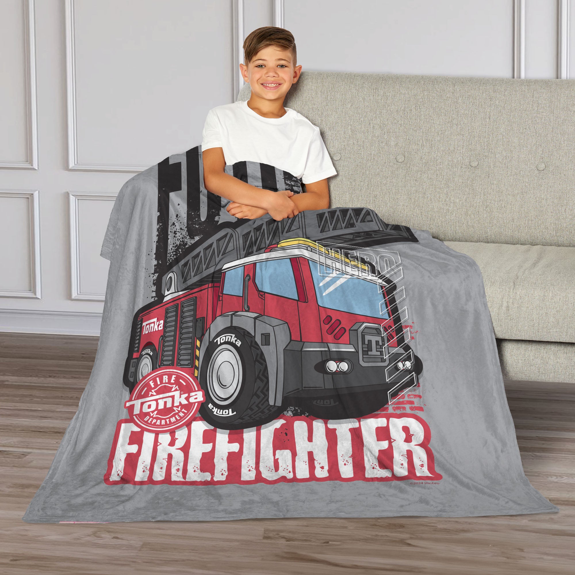 Tonka Hasbro Future Firefighter Tonka Silk Touch Throw Blanket 40x50 Inches