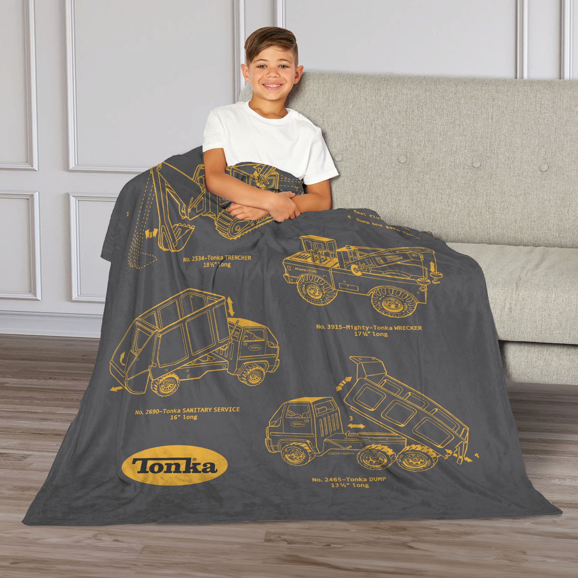 Tonka Hasbro Truck Sketches Tonka Silk Touch Throw Blanket 40x50 Inches