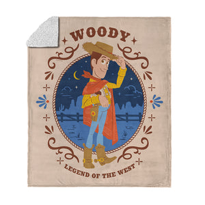 Disney Pixar Toy Story 5 Legend Of The West Silk Touch Sherpa Throw Blanket 50x60 inches