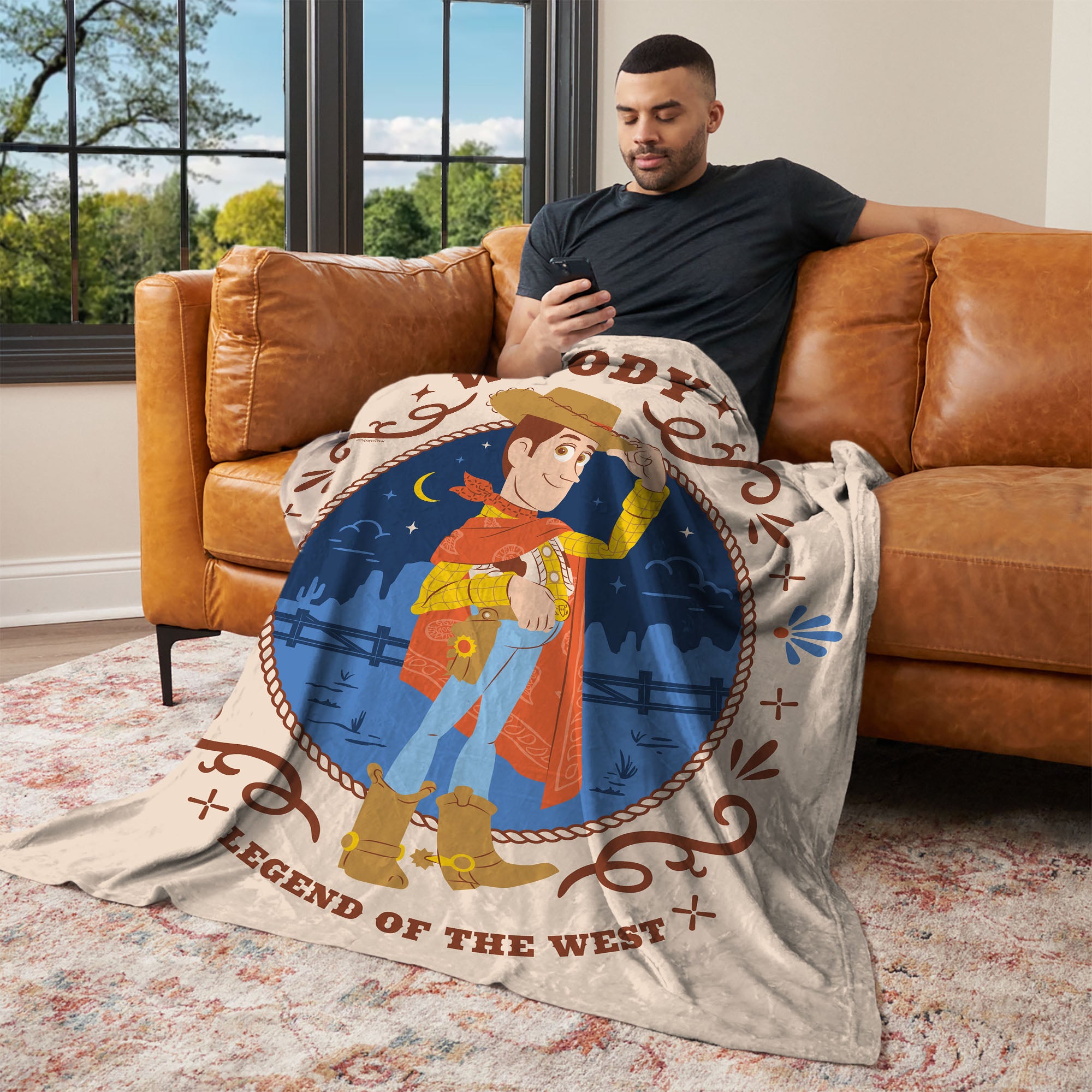 Disney Pixar Toy Story 5 Legend Of The West Silk Touch Throw Blanket 60x80 inches