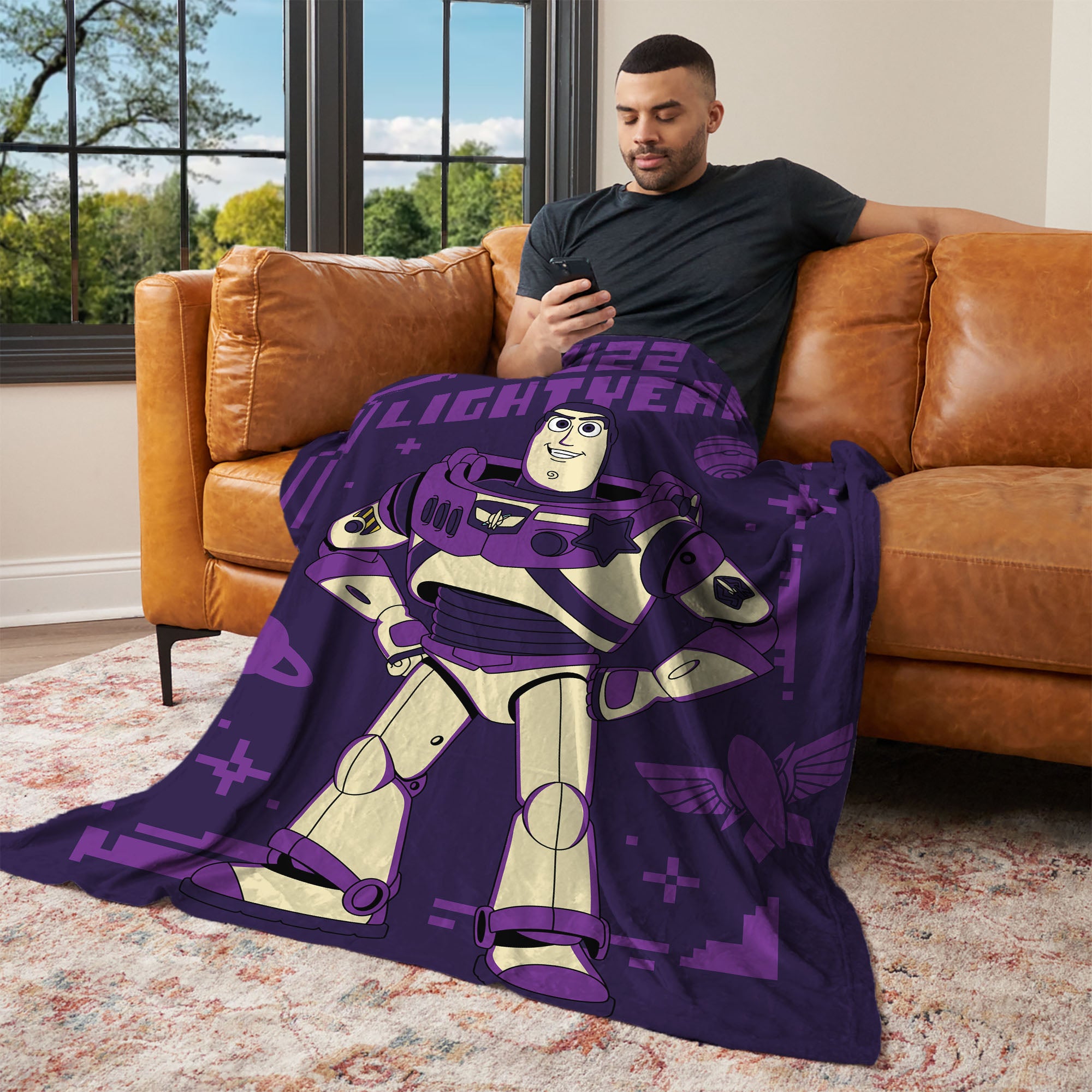 Disney Pixar Toy Story 5 Pixel Buzz Silk Touch Throw Blanket 60x80 inches