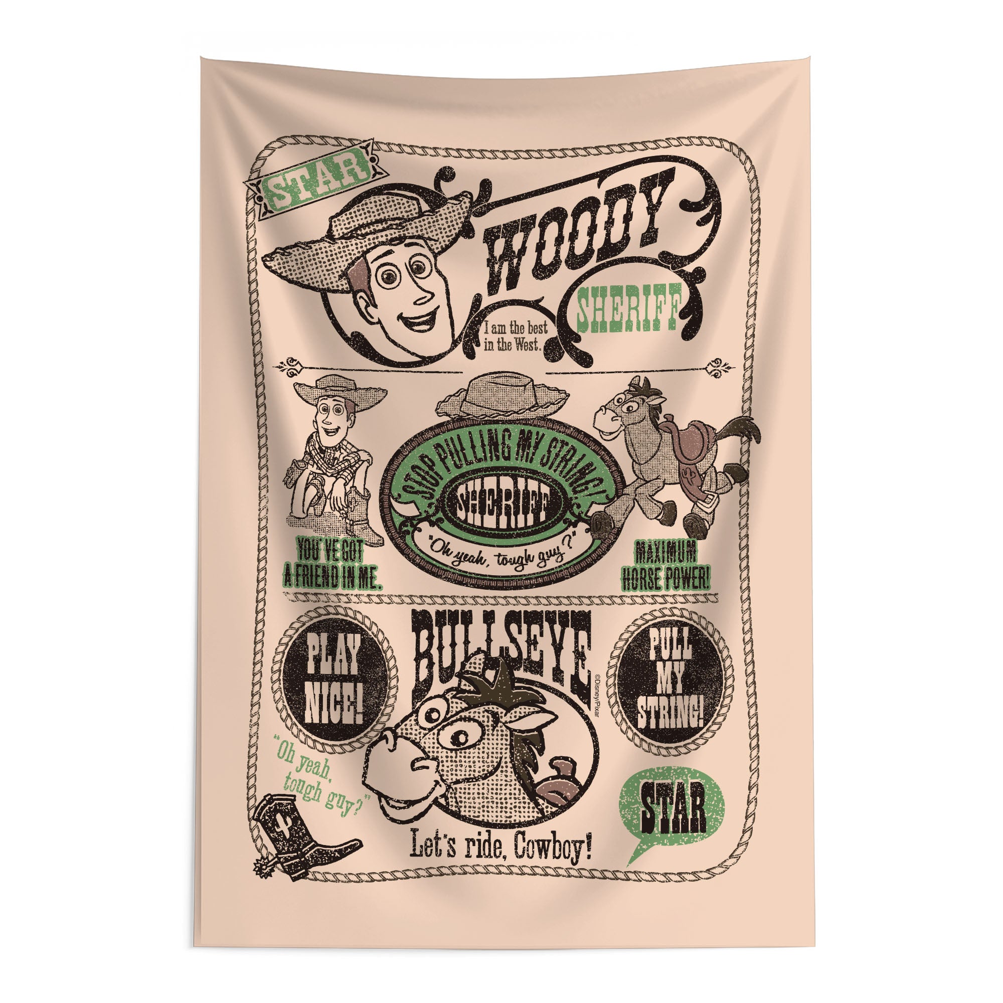 Disney Pixar Toy Story Sheriff Woody Poster Tapestry Wall Hanging 24x36 inches