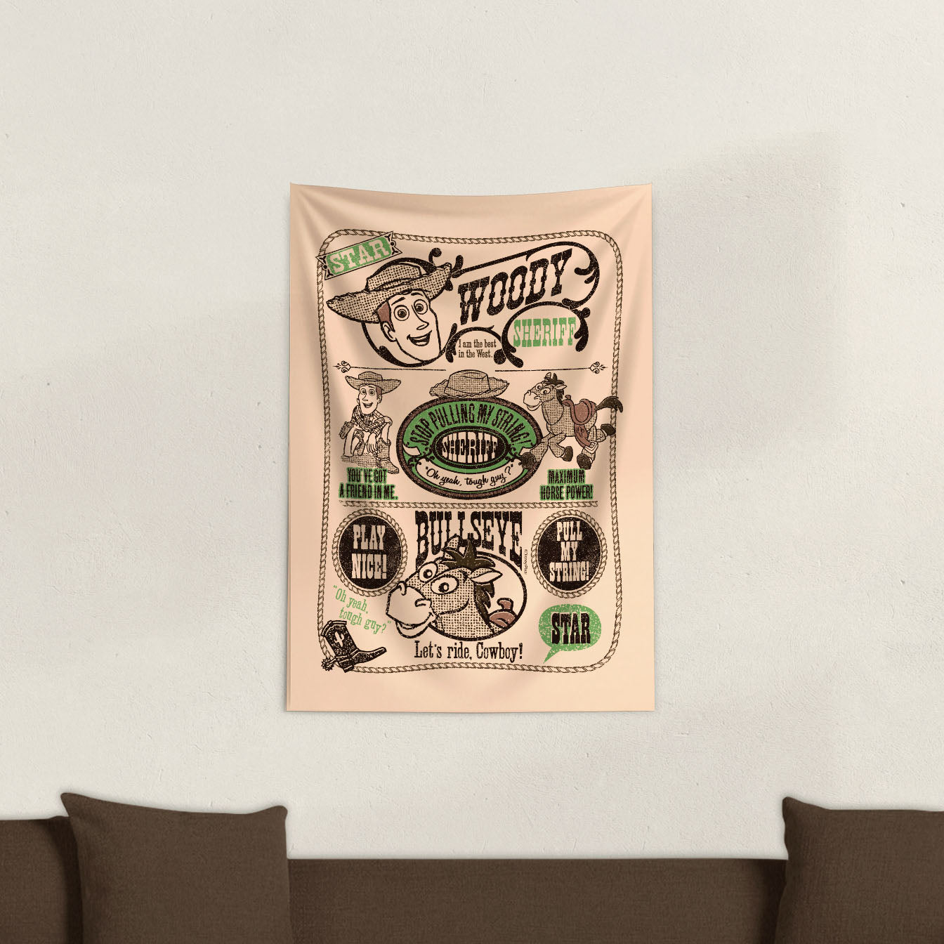 Disney Pixar Toy Story Sheriff Woody Poster Tapestry Wall Hanging 24x3