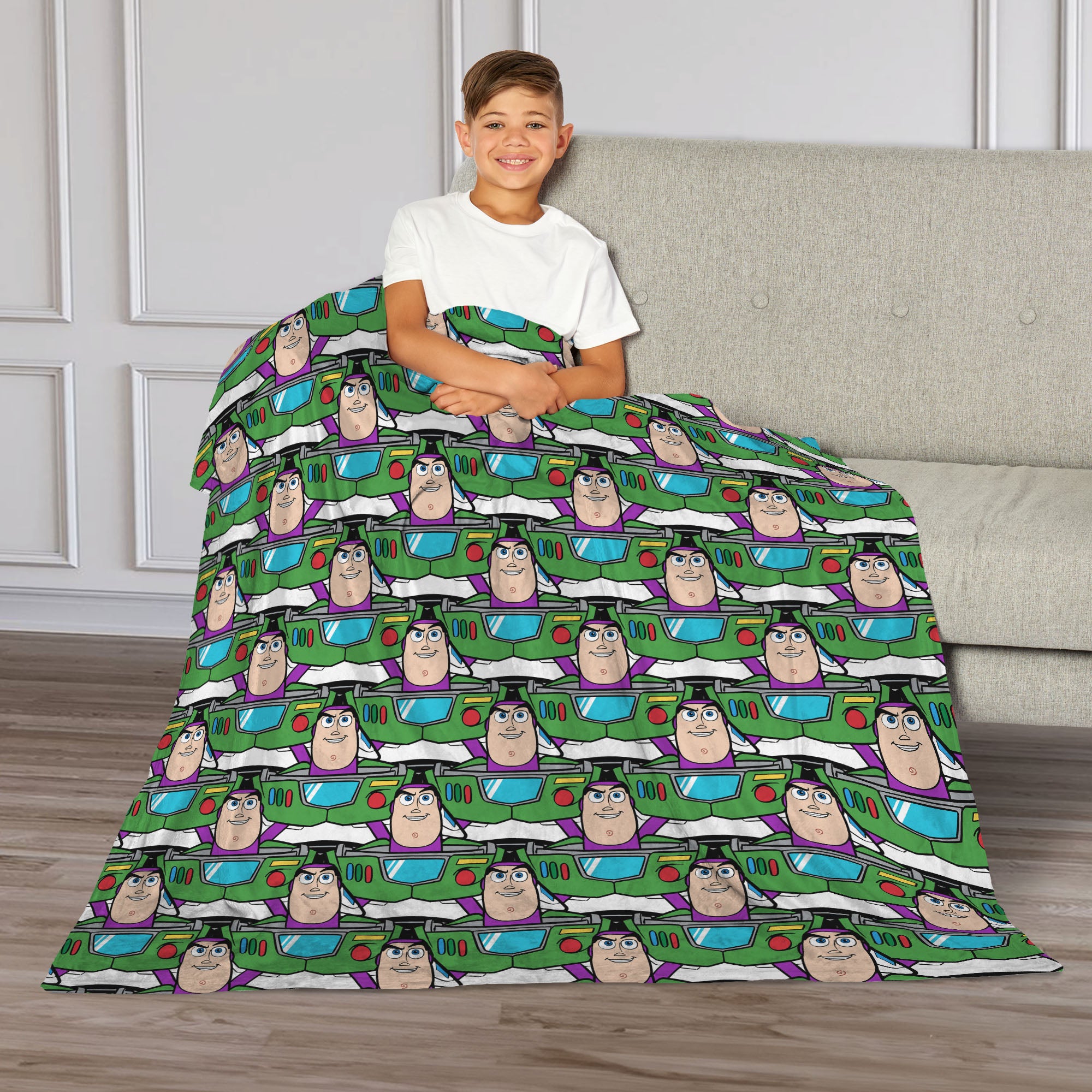 Disney Pixar Toy Story 5 Buzz Repeat Silk Touch Throw Blanket 40x50 inches