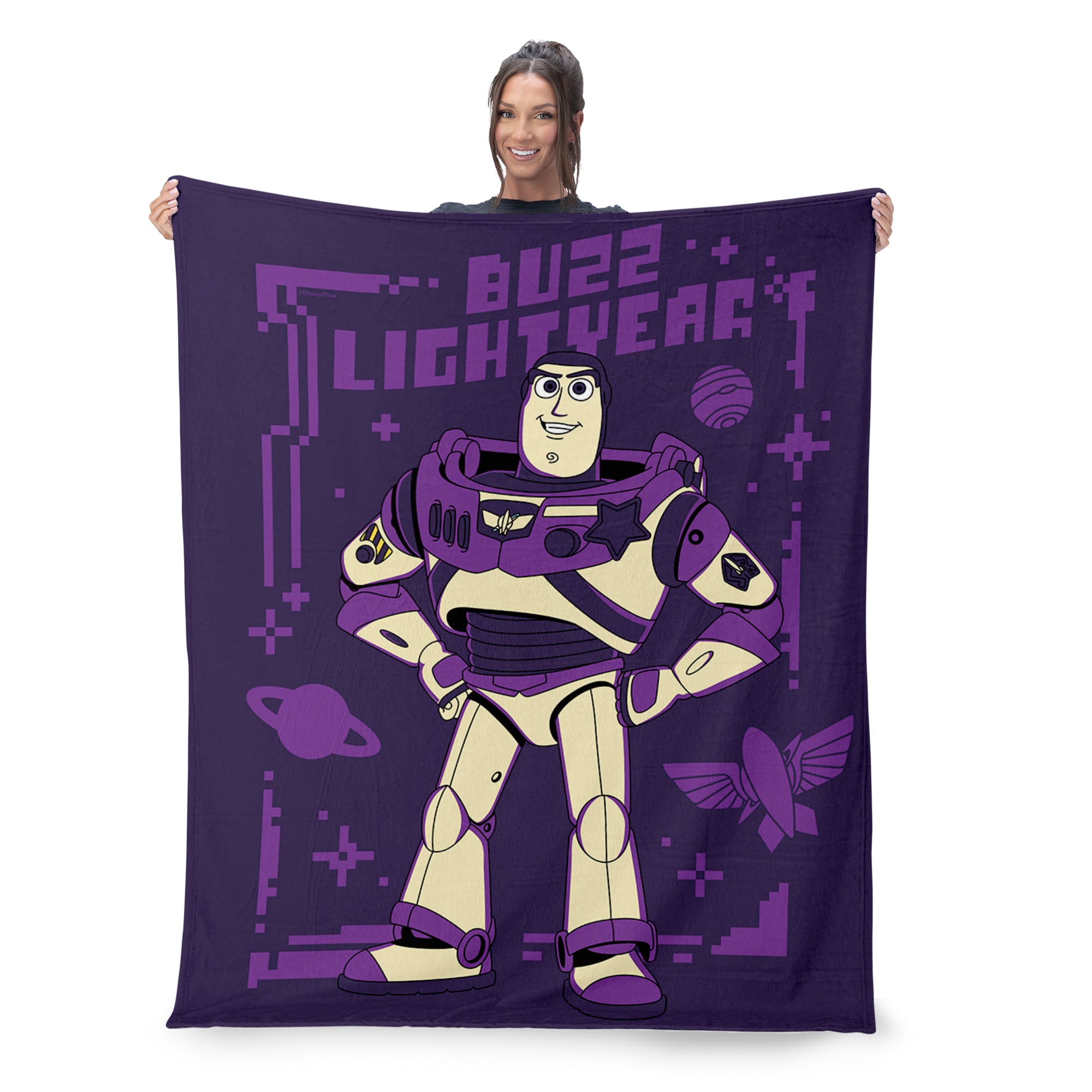 Disney Pixar Toy Story 5 Pixel Buzz Silk Touch Throw Blanket 46×60 inches
