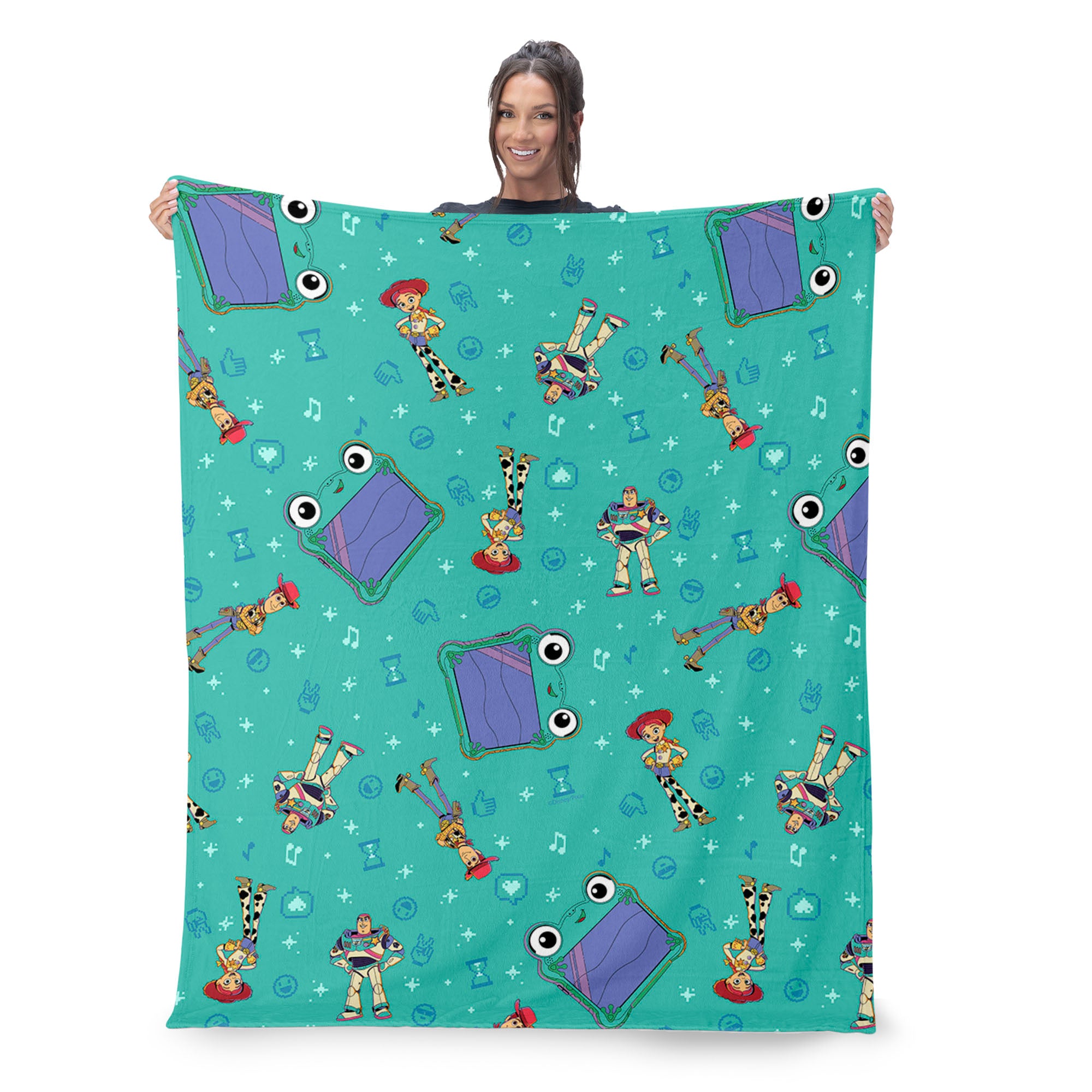 Disney Pixar Toy Story 5 Tablet Pattern Silk Touch Throw Blanket 46x60 inches