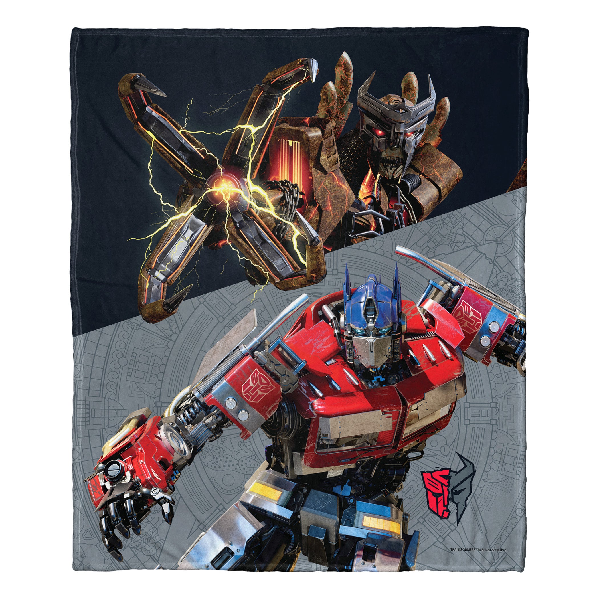 Hasbro Transformers: Rise Of The Beasts Scourge Versus Optimus Prime Silk Touch Throw Blanket 50x60 Inches