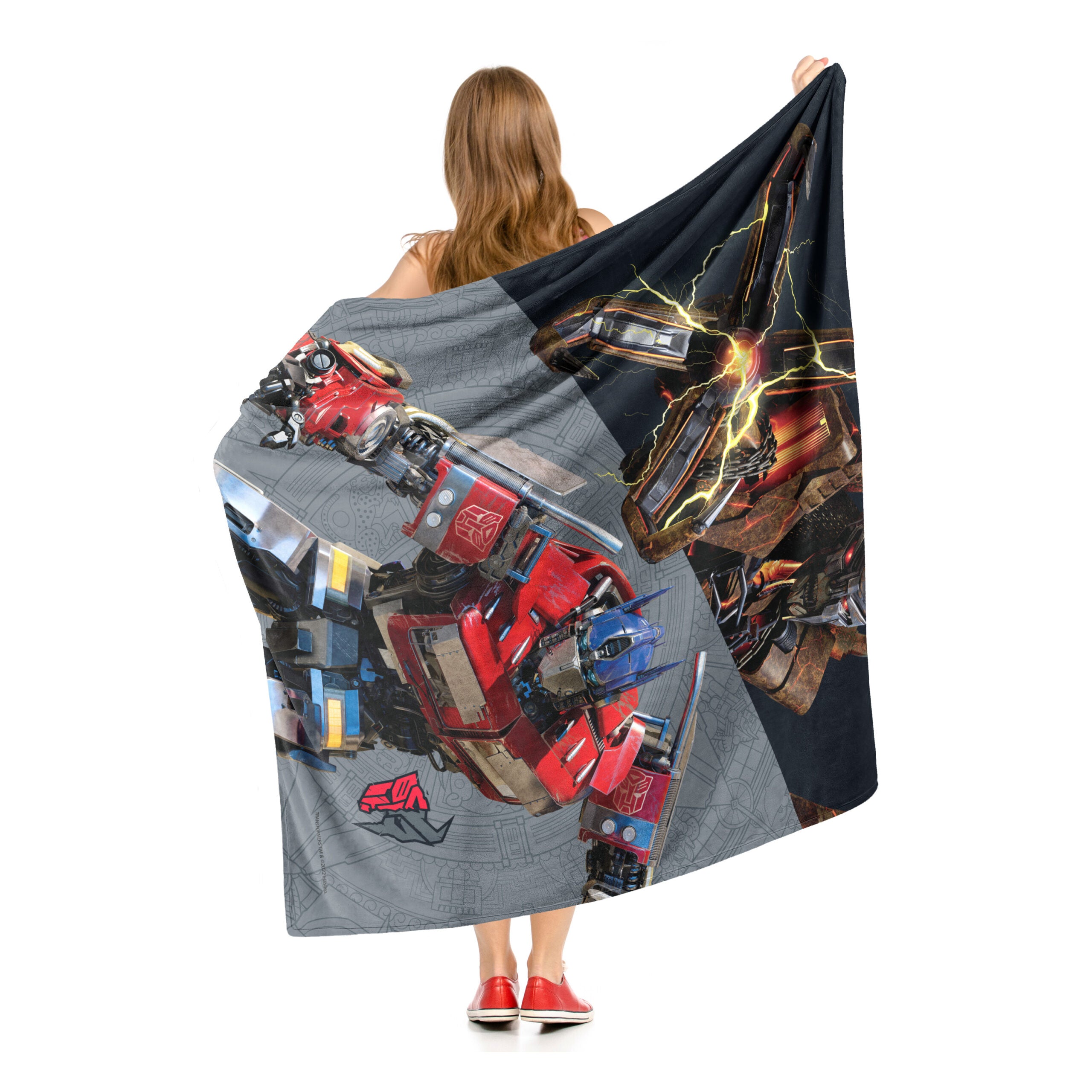 Hasbro Transformers: Rise Of The Beasts Scourge Versus Optimus Prime Silk Touch Throw Blanket 50x60 Inches