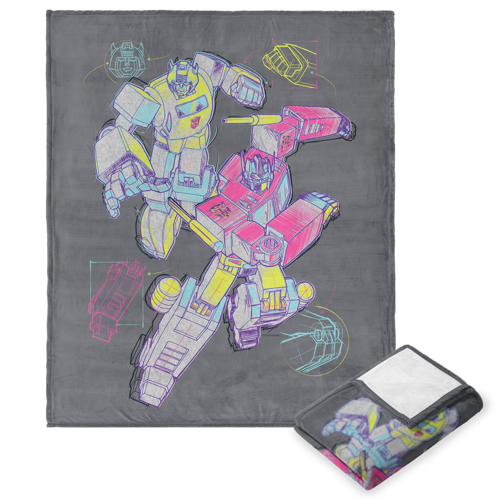 Hasbro Transformers Neon Transformers Silk Touch Throw Blanket 50x60 Inches