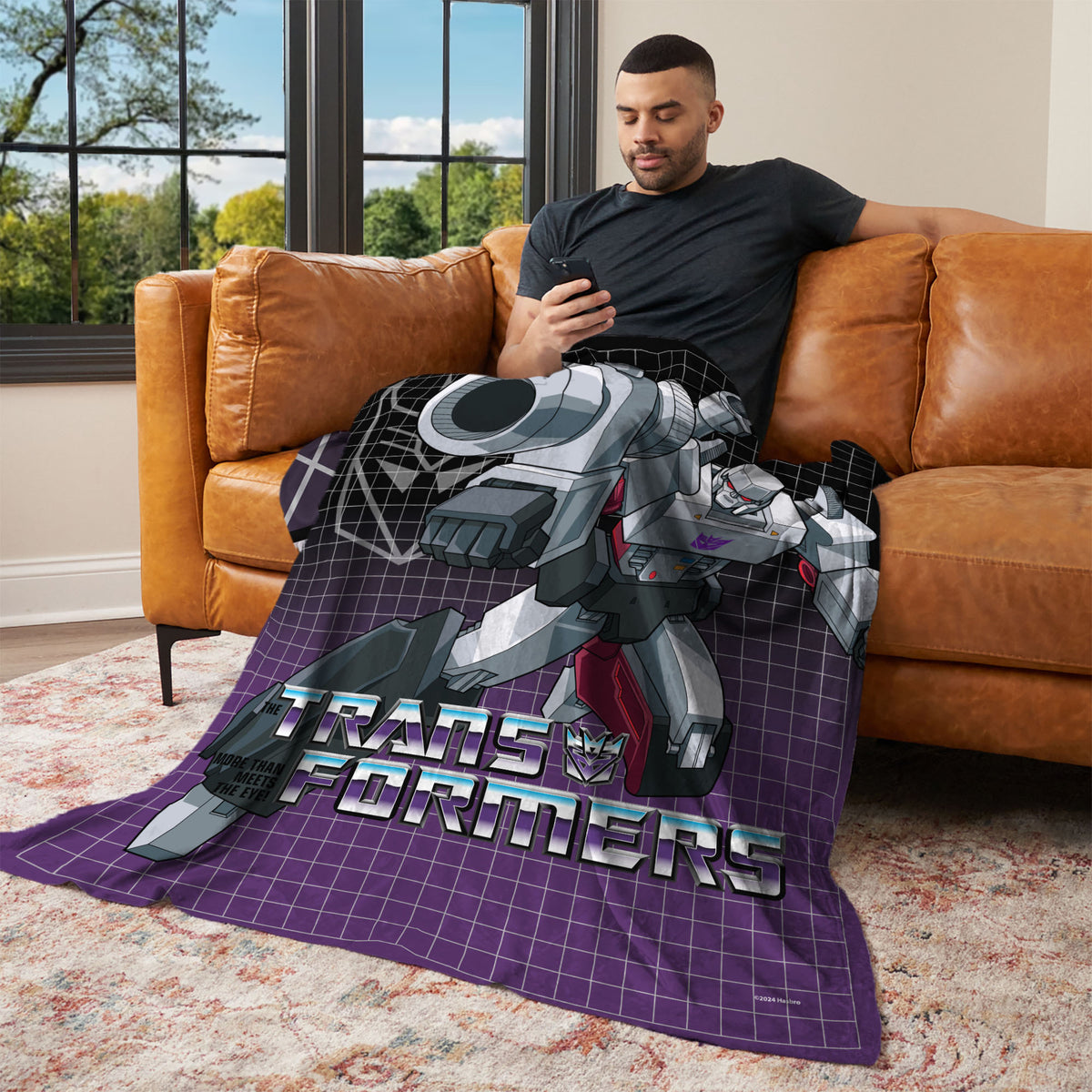 Magatron Grid Hasbro Transformers G1 Grid Megatron Silk Touch Throw Blanket 50X60 In