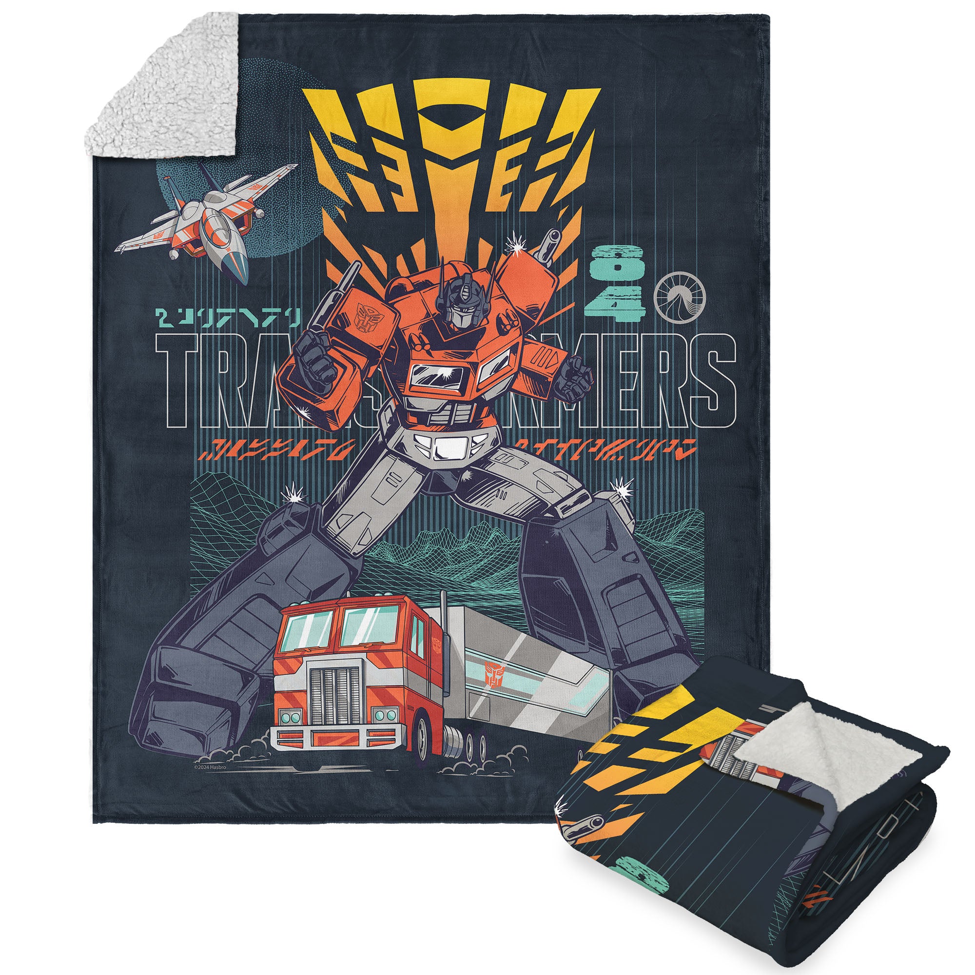 Hasbro Transformers Mission Accepted Silk Touch Sherpa Throw Blanket 50x60 Inches