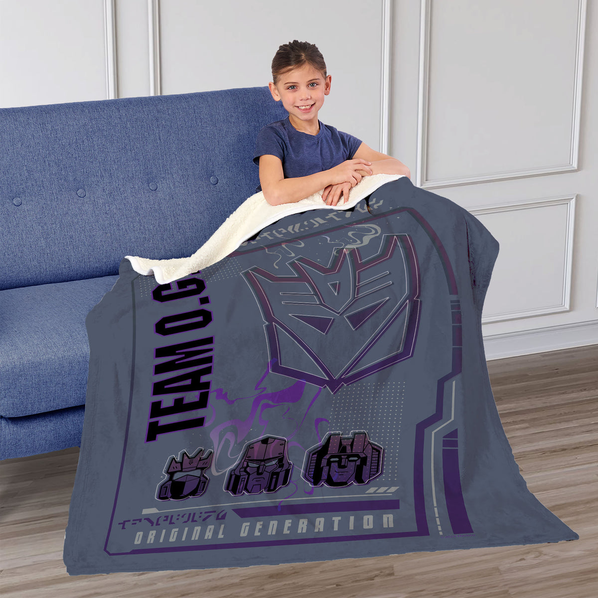 Hasbro Transformers G1 Grid Starscream Silk Touch Sherpa Throw Blanket 50X60 Inches