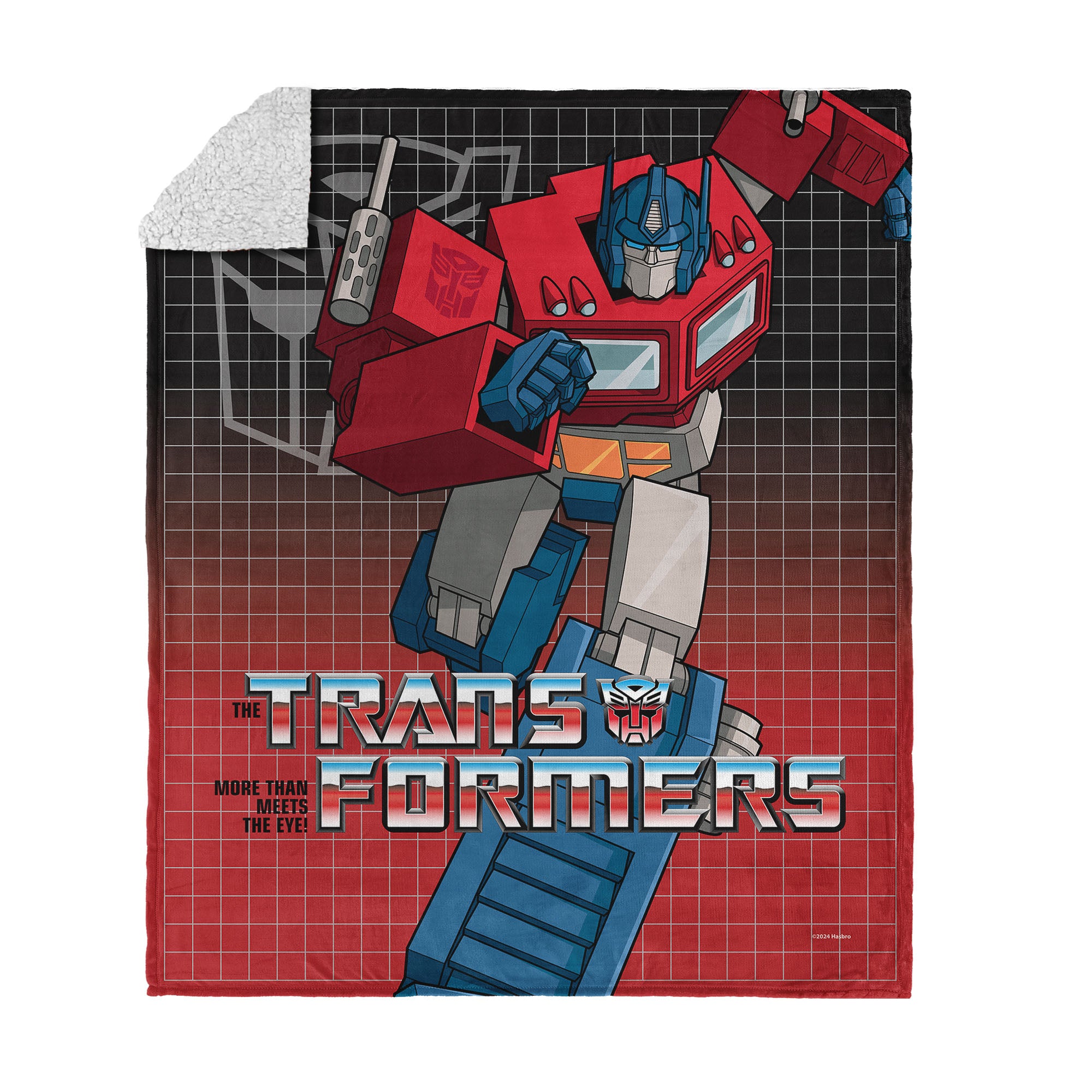Hasbro Transformers G1 Grid Optimus Prime Silk Touch Sherpa Throw Blan