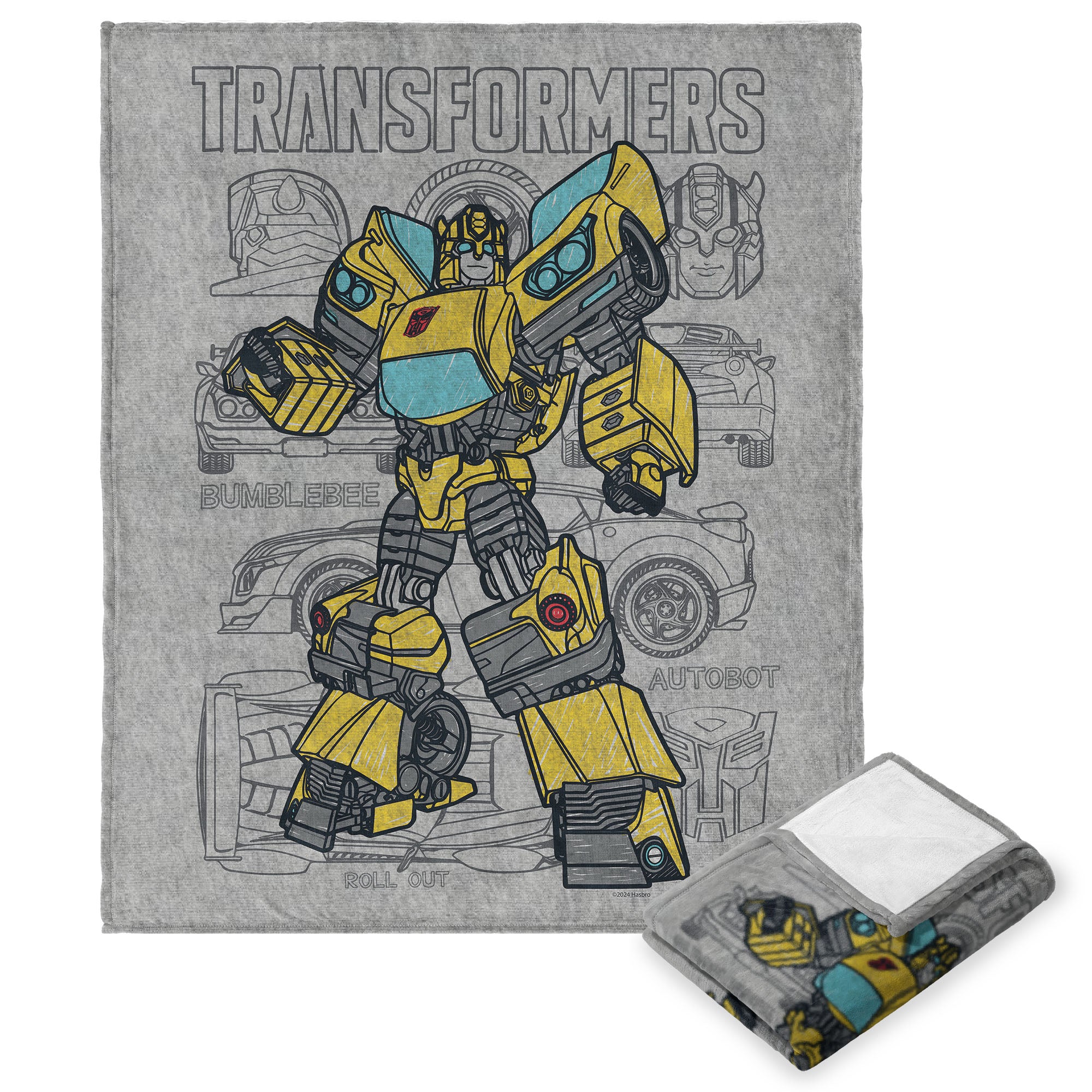 Hasbro Transformers Bumblebee Autobot Silk Touch Throw Blanket 40x50 Inches
