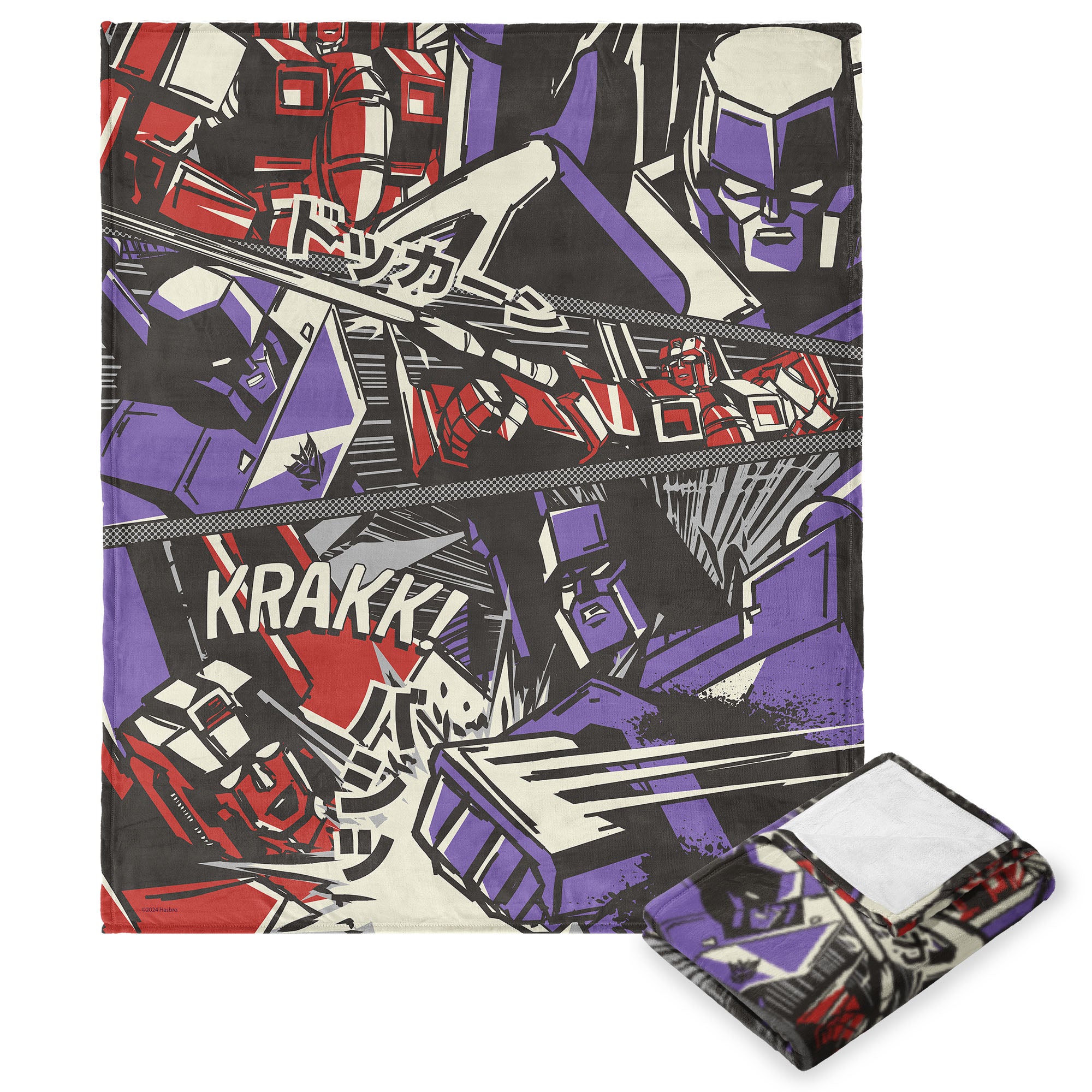 Hasbro Transformers Comic Battle Silk Touch Throw Blanket 40x50 Inches