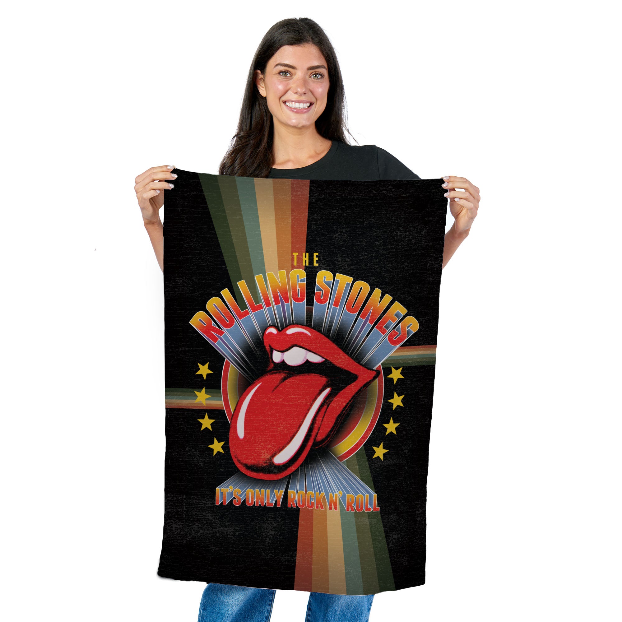 The Rolling Stones Rock Rainbow Wall Hanging Tapestry 24×36 inches