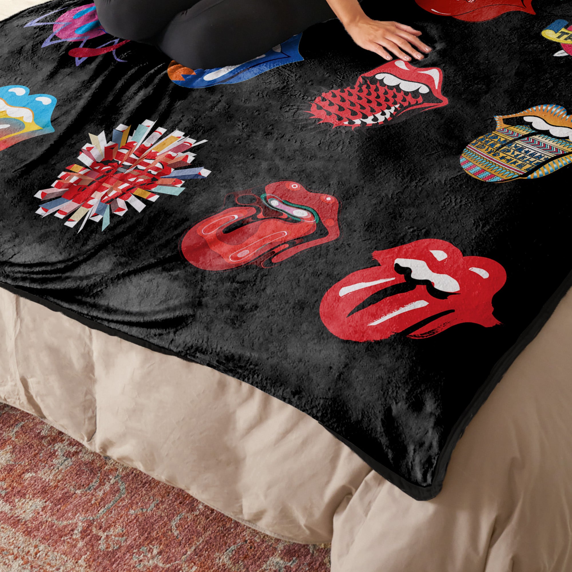 The Rolling Stones Tongue History Cloud Touch Throw Blanket 60x70 inches