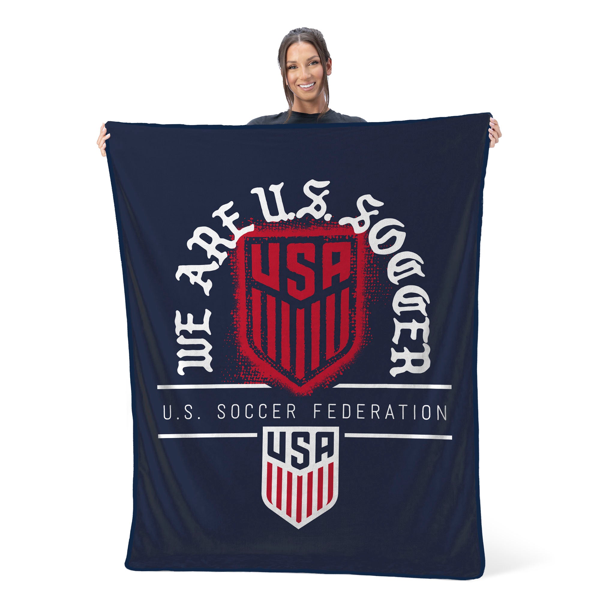 US Soccer Unify Raschel Throw Blanket 60x80 inches