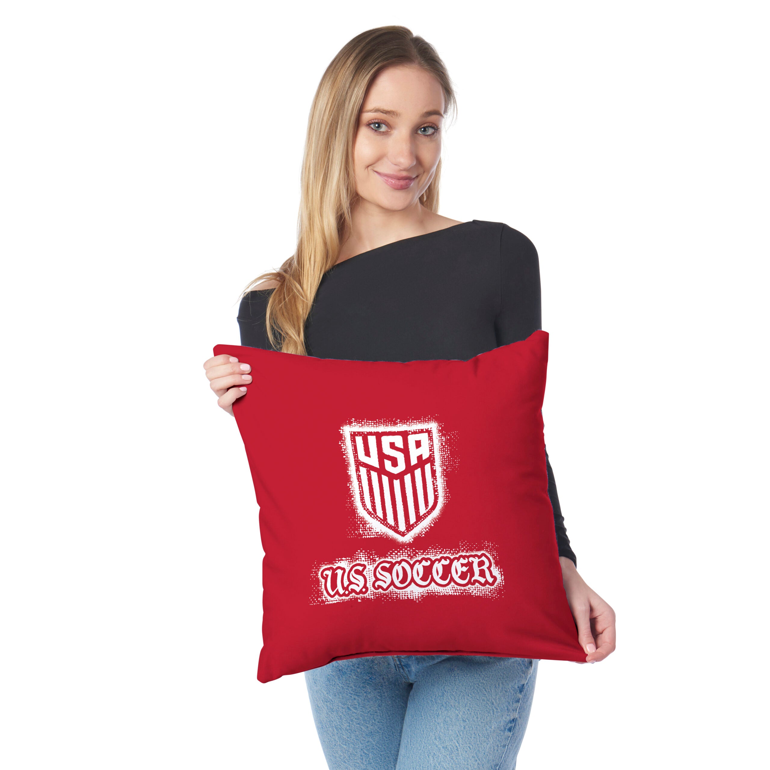 US Soccer Passion Throw Pillow 18x18 inches