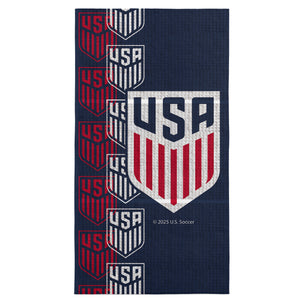 US Men's Soccer Mimic Sand Free Waffle Weave Beach Towel, 35x60 inches