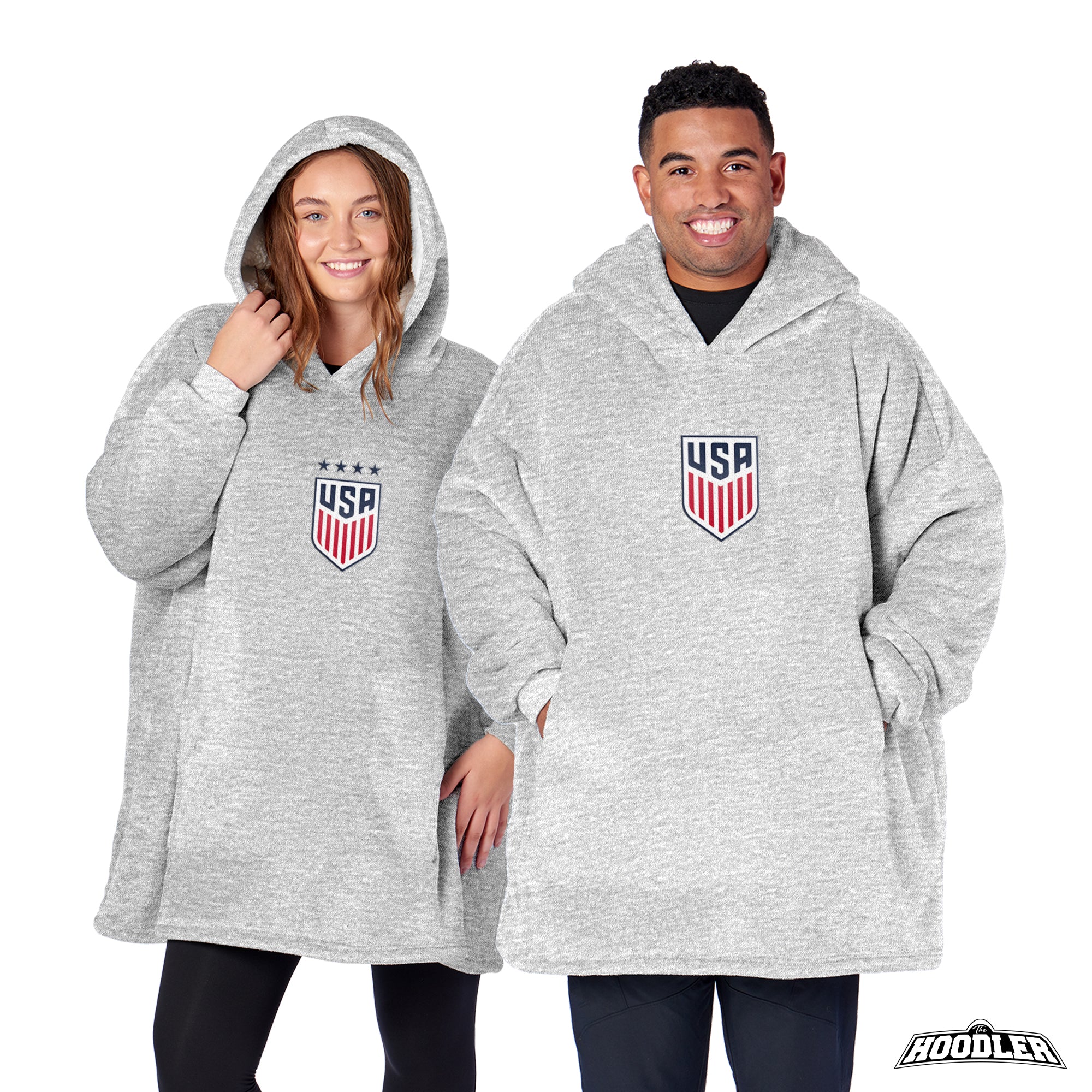 US Men's Soccer Mimic Sweatshirt Hoodler with Sherpa Interior