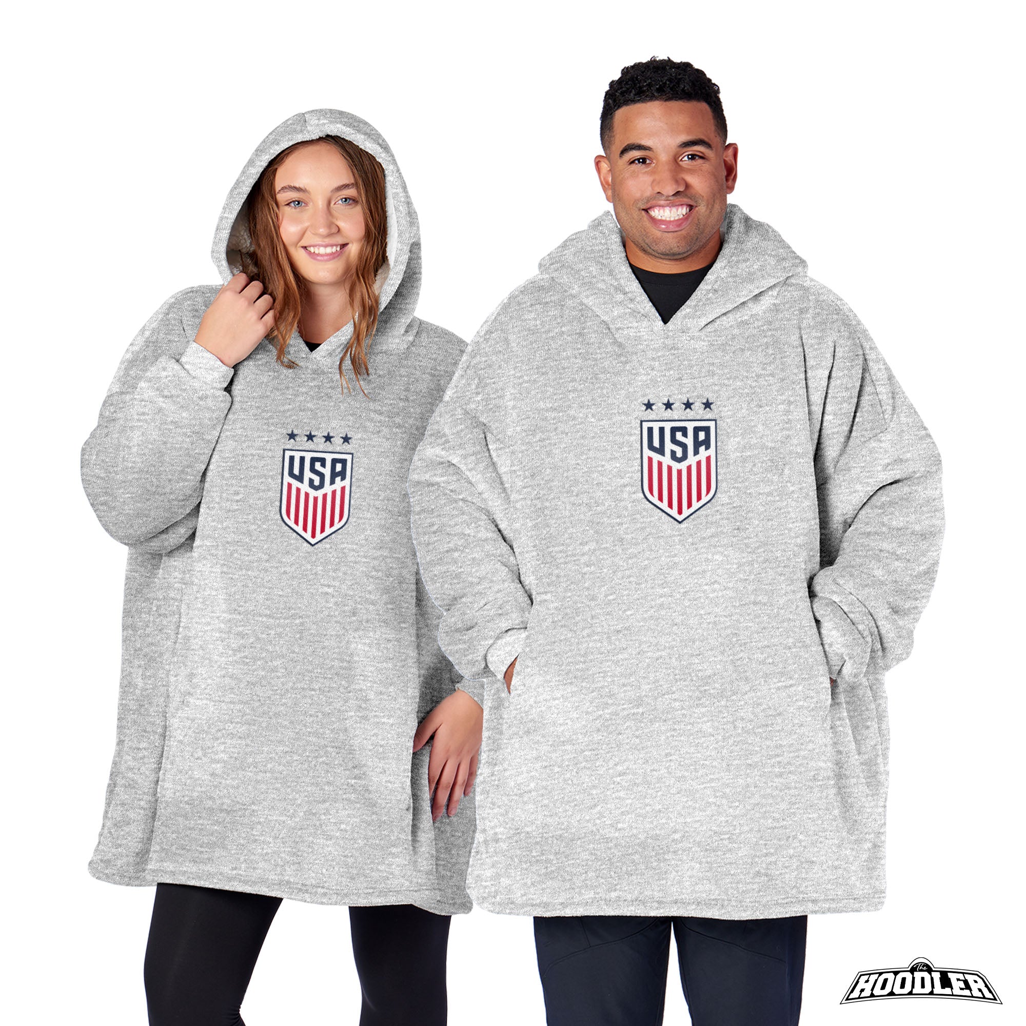 US Women's Soccer Mimic Sweatshirt Hoodler with Sherpa Interior 32 x 28.5 inches
