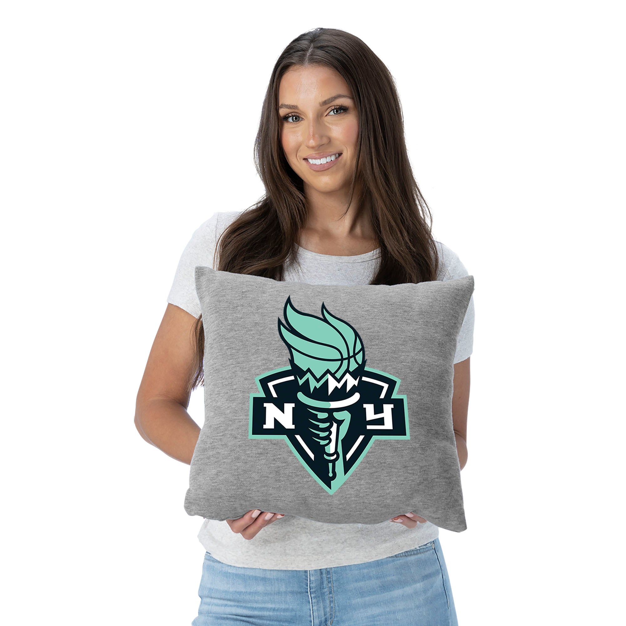 WNBA New York Liberty Logo Sweatshirt Pillow 16x16 inches