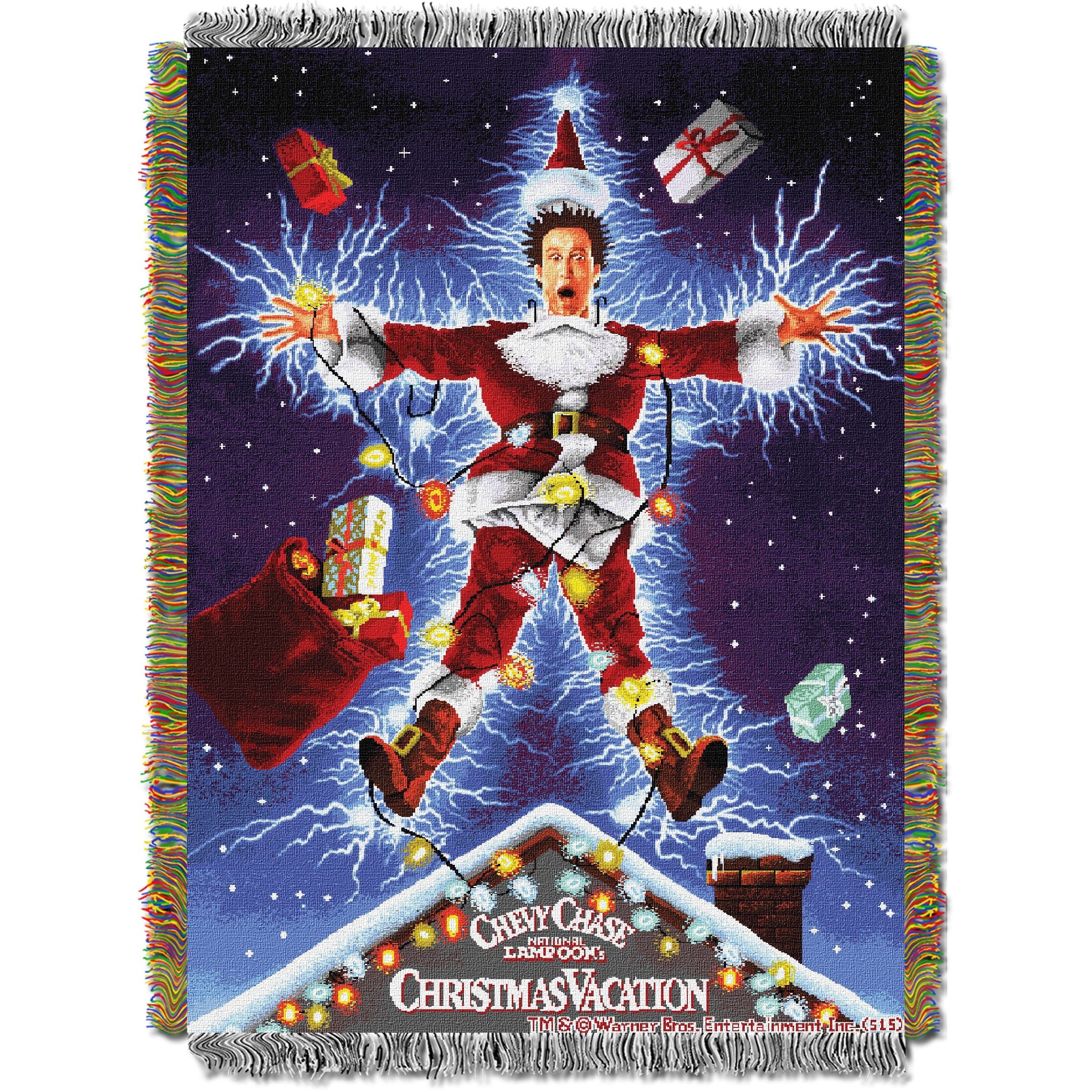 Warner Bros. Christmas Vacation Shocking Chevy Woven Tapestry Throw Blanket 48x60 Inches