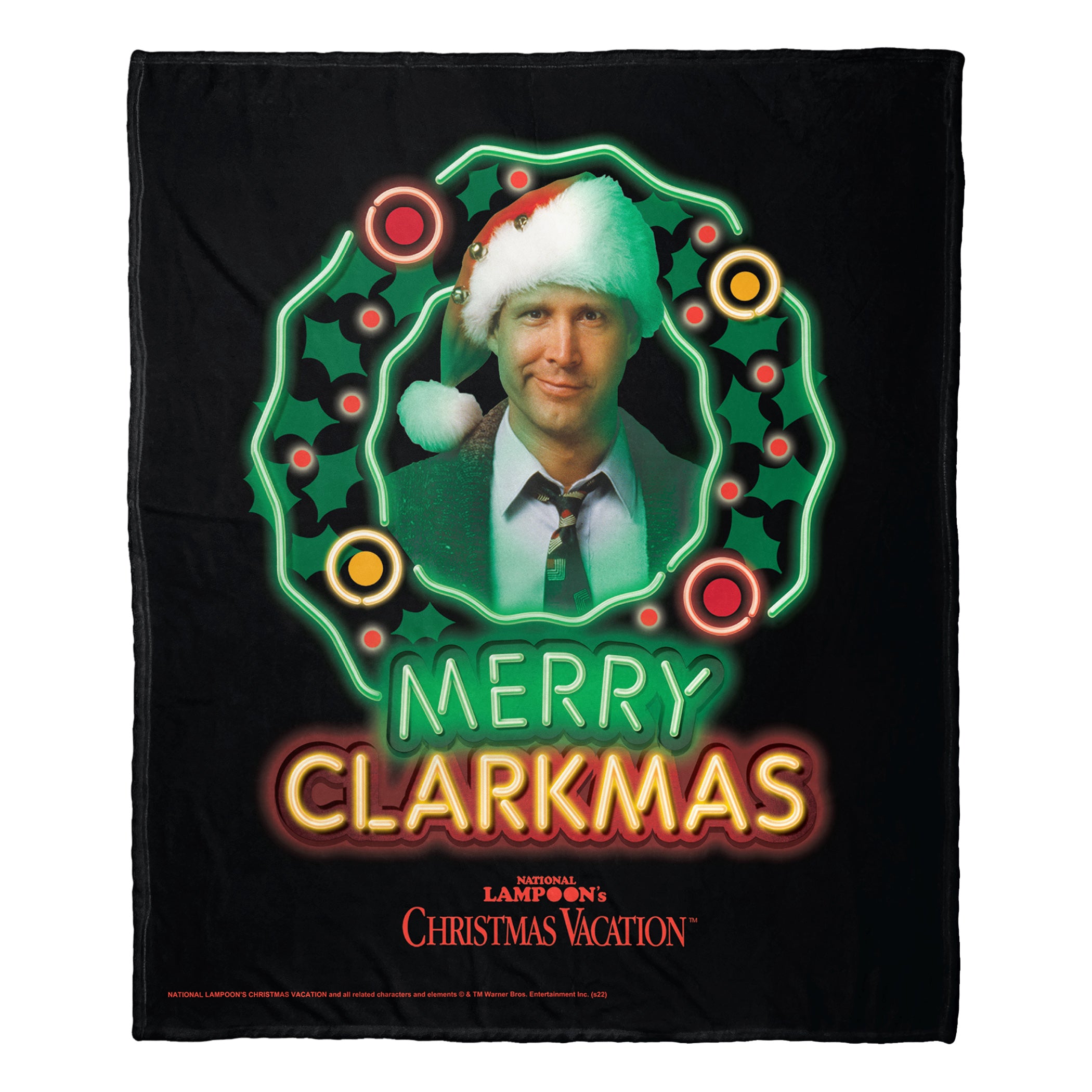 Warner Bros. Christmas Vacation Neon Clarkmas Silk Touch Throw Blanket 50x60 Inches