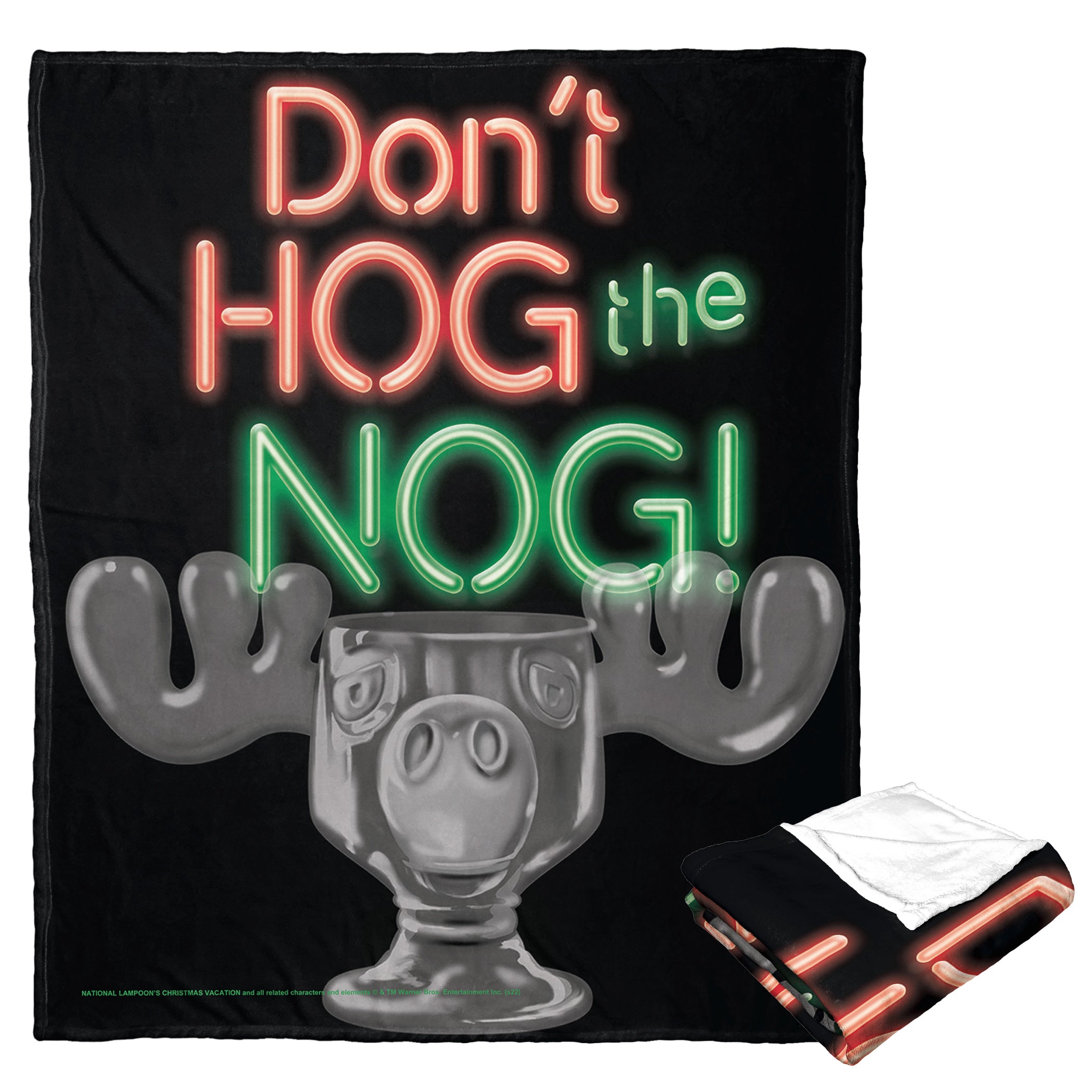 Warner Bros. Christmas Vacation Don'T=t Hog The Nog Silk Touch Throw Blanket 50x60 Inches