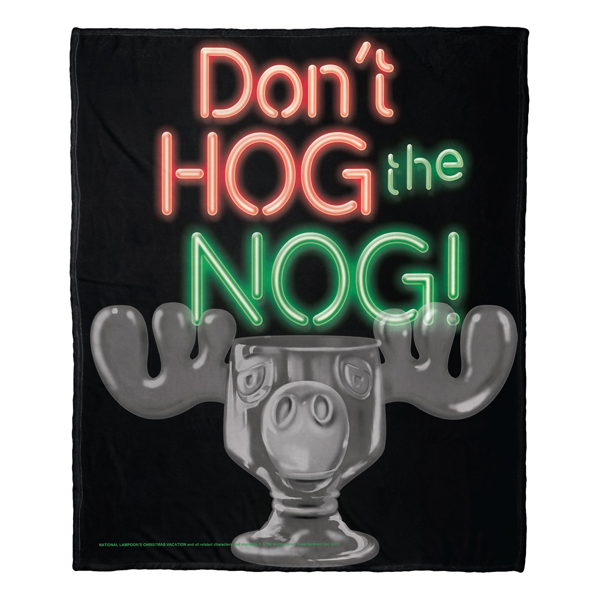 Warner Bros. Christmas Vacation Don'T=t Hog The Nog Silk Touch Throw Blanket 50x60 Inches