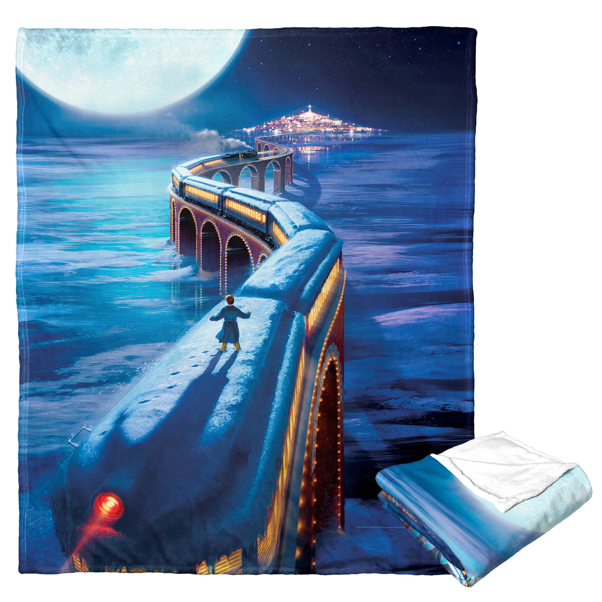 Warner Bros. Polar Express To The North Pole Silk Touch Throw Blanket 50x60 Inches