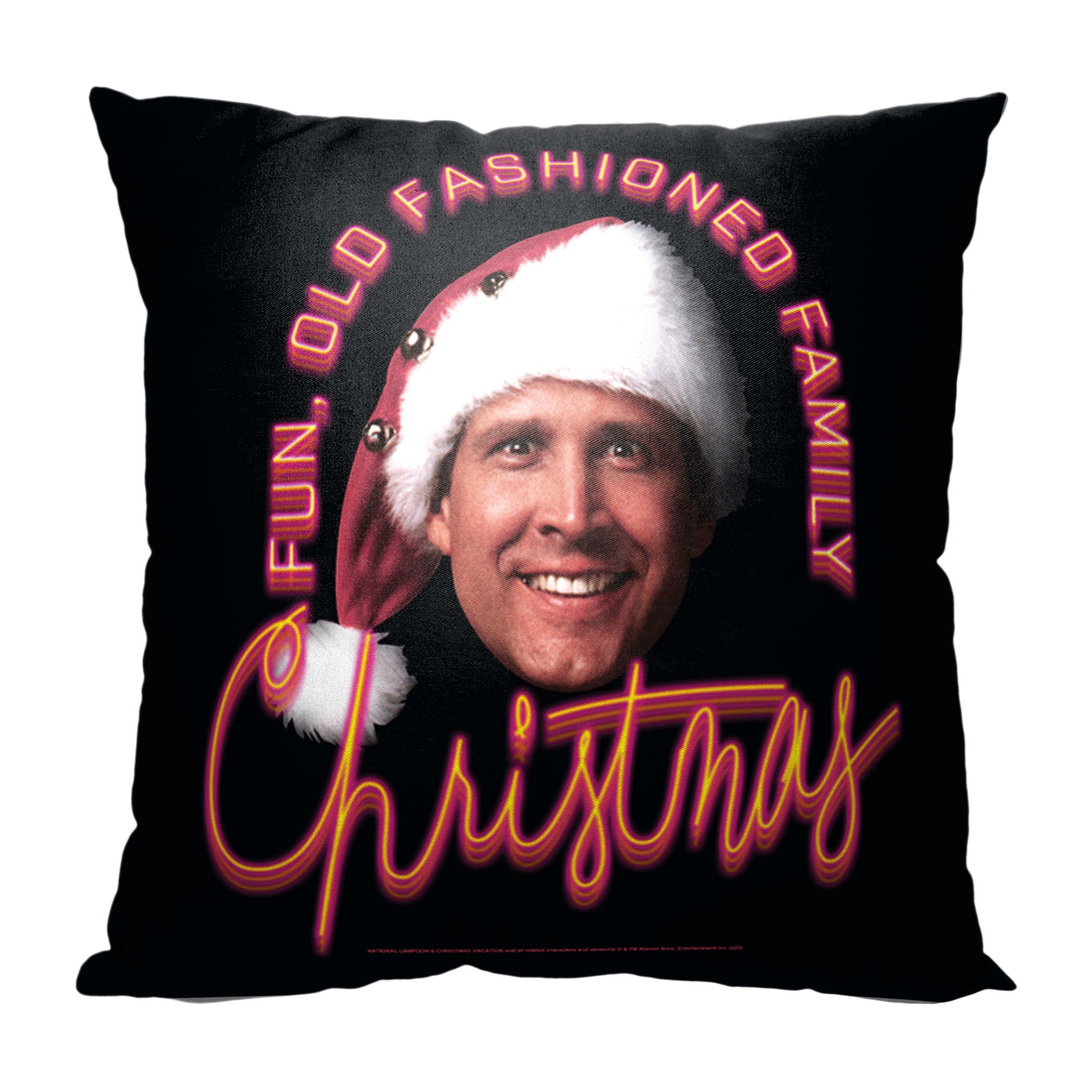 Warner Bros. Christmas Vacation Fun Old Fashioned Family Christmas Throw Pillow 18x18 Inches