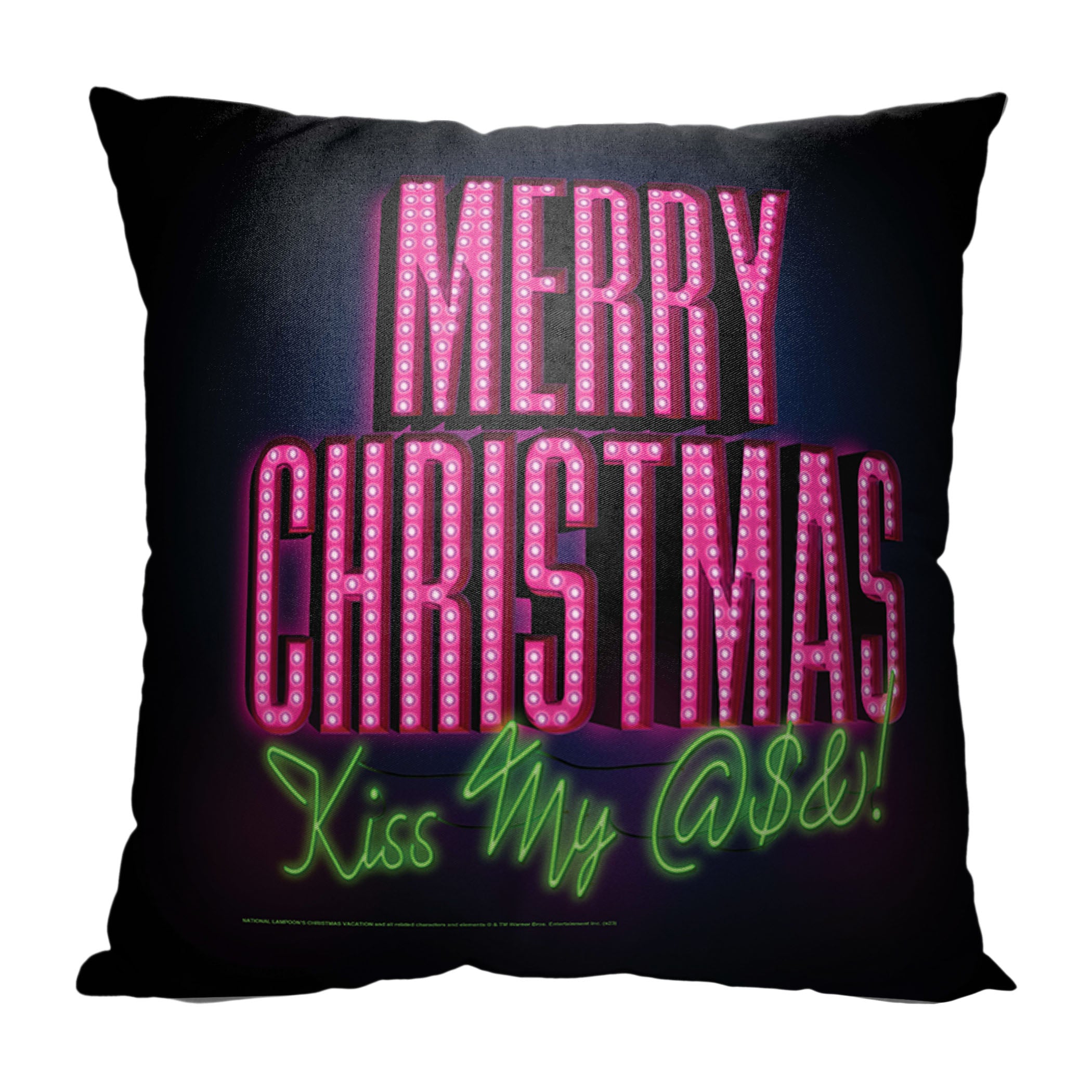 Warner Bros. Christmas Vacation Kiss My Ass Throw Pillow 18x18 Inches