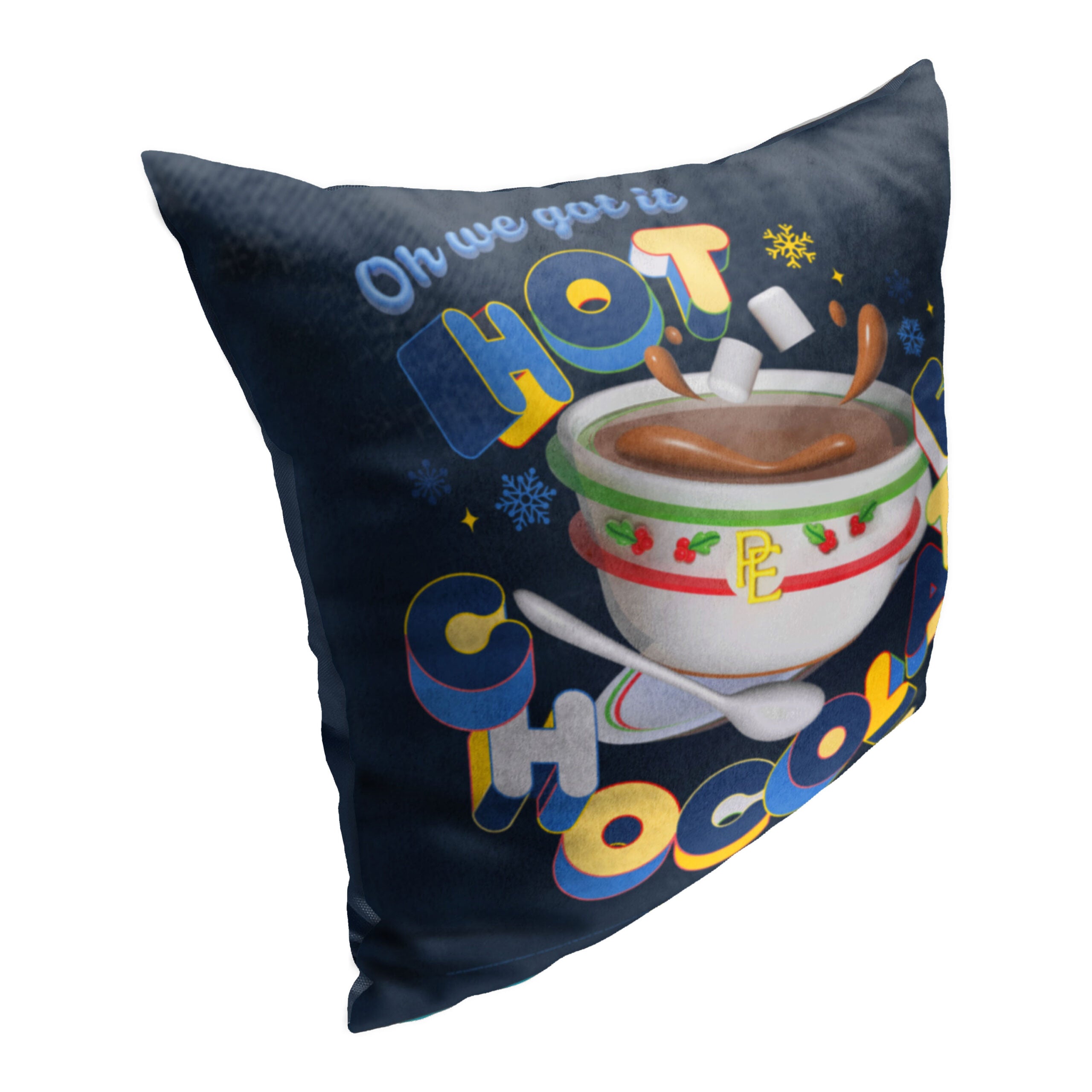 Warner Bros. Polar Express Hot Chocolate Throw Pillow 18x18 Inches