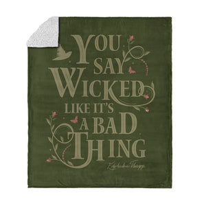 Wicked Say Wicked Silk Touch Sherpa Throw Blanket 50x60 inches