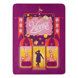 Warner Bros. Willy Wonka Wonka Away Micro Raschel Throw Blanket 46x60 Inches