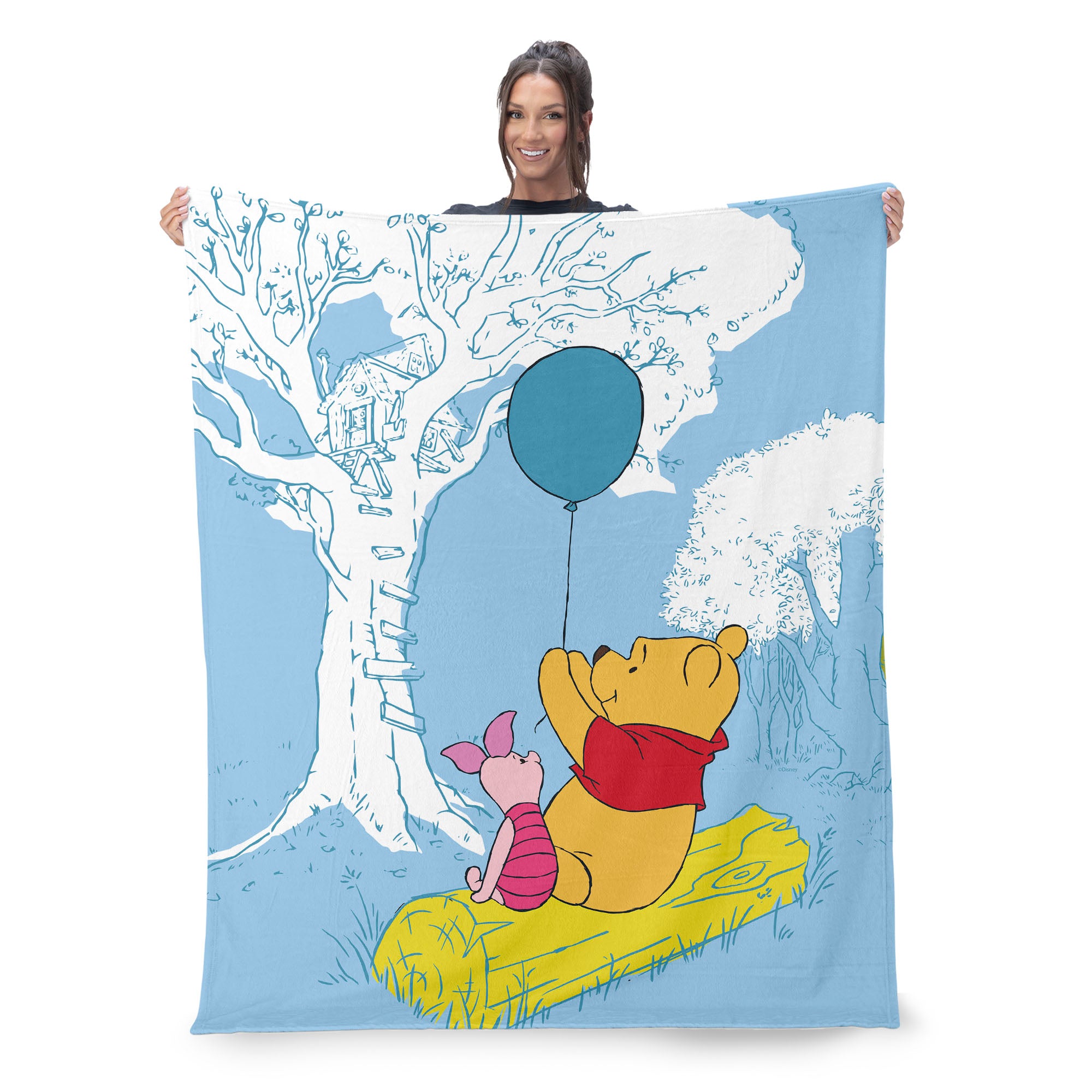 Disney Winnie the Pooh Log Lounging Silk Touch Throw Blanket 50X60 Inches