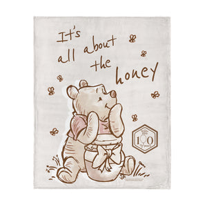 Winnie the Pooh All About Honey Silk Touch Throw Blanket 46x60 inches