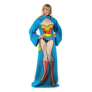 Warner Bros. Wonder Woman Being Wonder Woman Silk Touch Comfy Throw with Sleeves 48x71 Inches