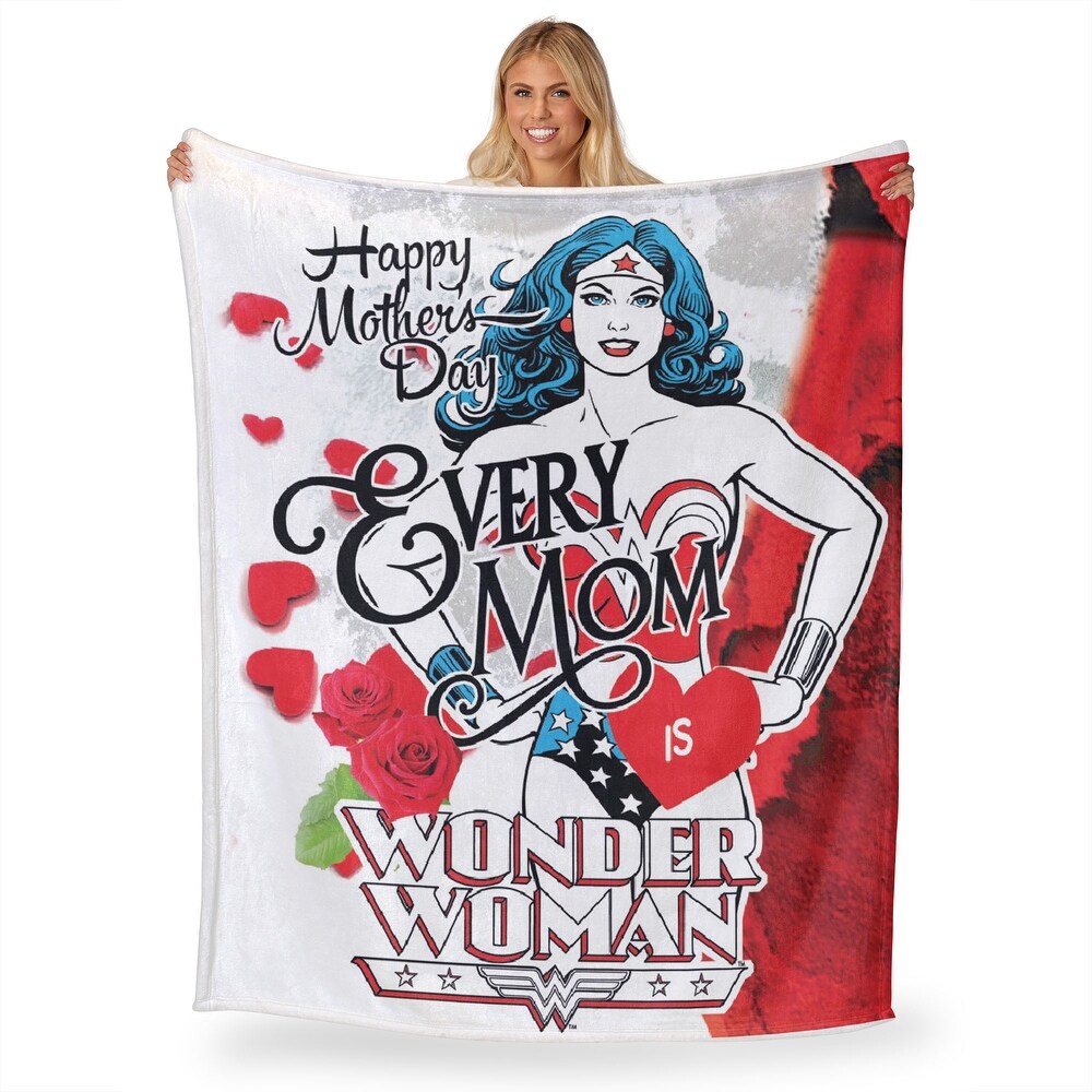 Warner Bros. Wonder Woman Every Mom Silk Touch Throw Blanket 50x60 Inches