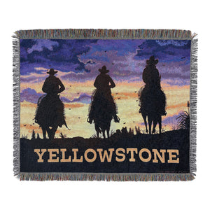 Paramount Yellowstone Giddy Up Woven Woven Tapestry Throw Blanket 48x60 Inches