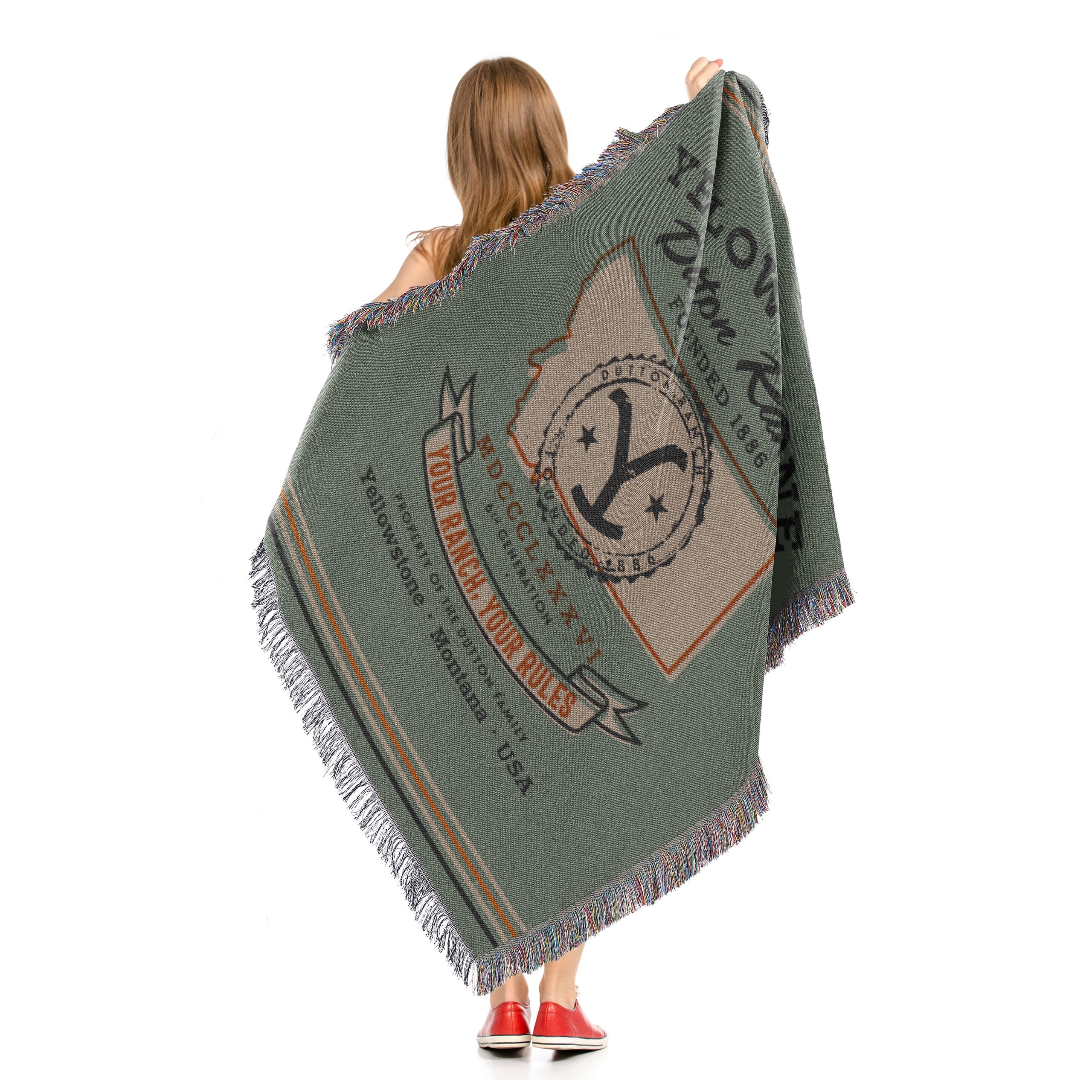 Paramount Yellowstone Property Of Woven Tapestry Throw Blanket 48x60 Inches