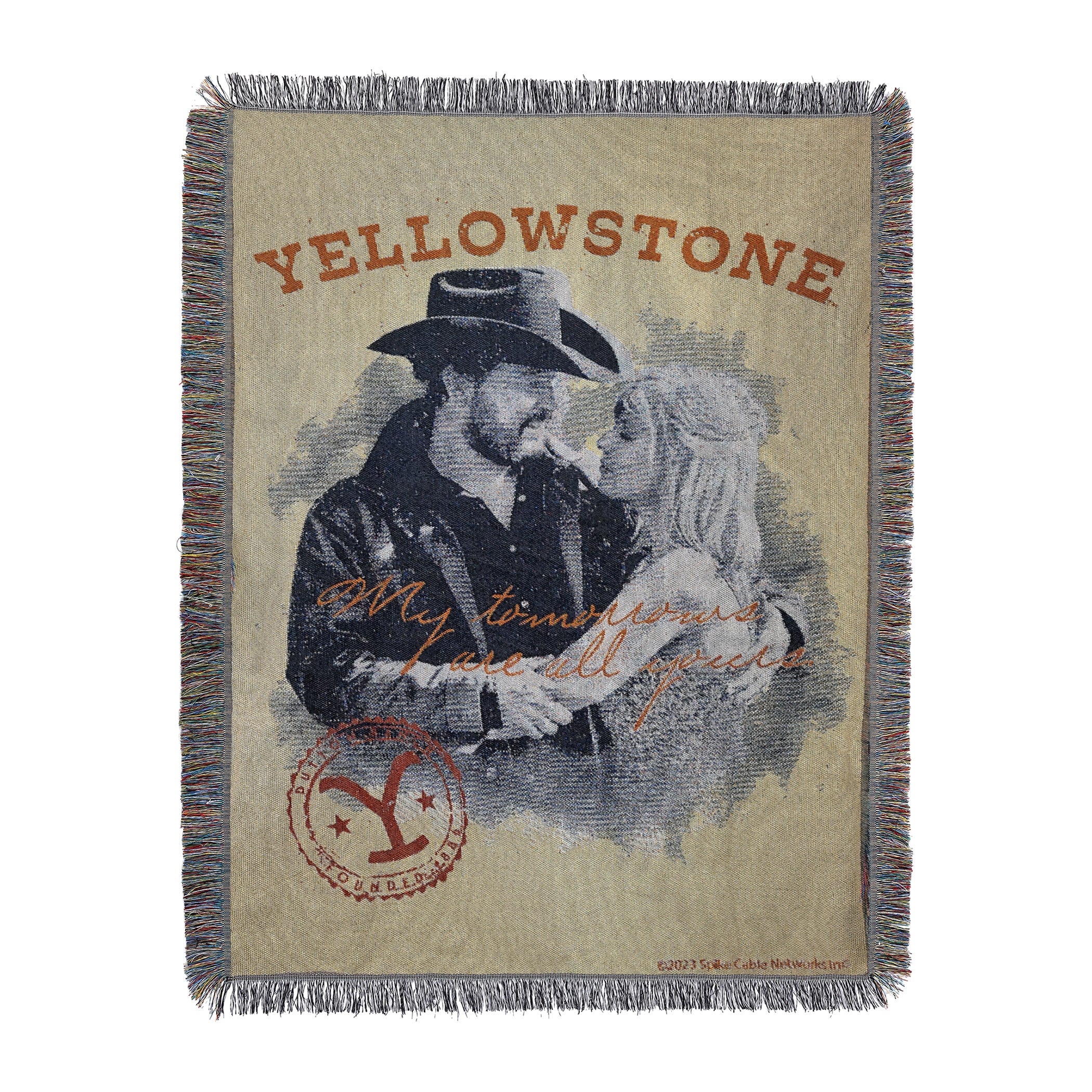 Paramount Yellowstone Rip And Beth Woven Tapestry Throw Blanket 48x60 Inches