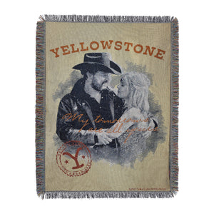 Paramount Yellowstone Rip And Beth Woven Tapestry Wall Hanging 48x60 Inches