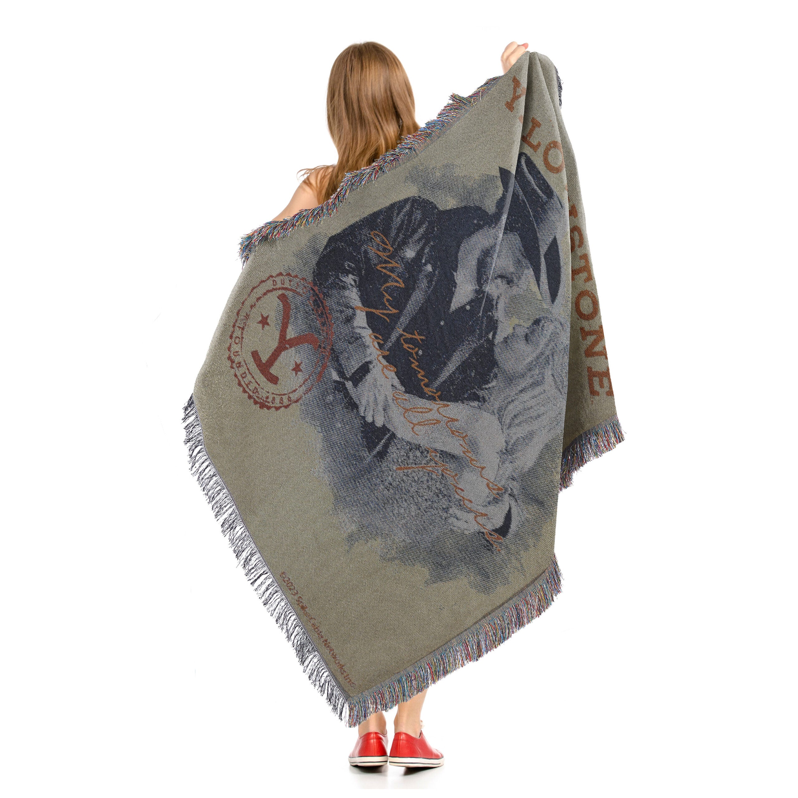 Paramount Yellowstone Rip And Beth Woven Tapestry Throw Blanket 48x60 Inches