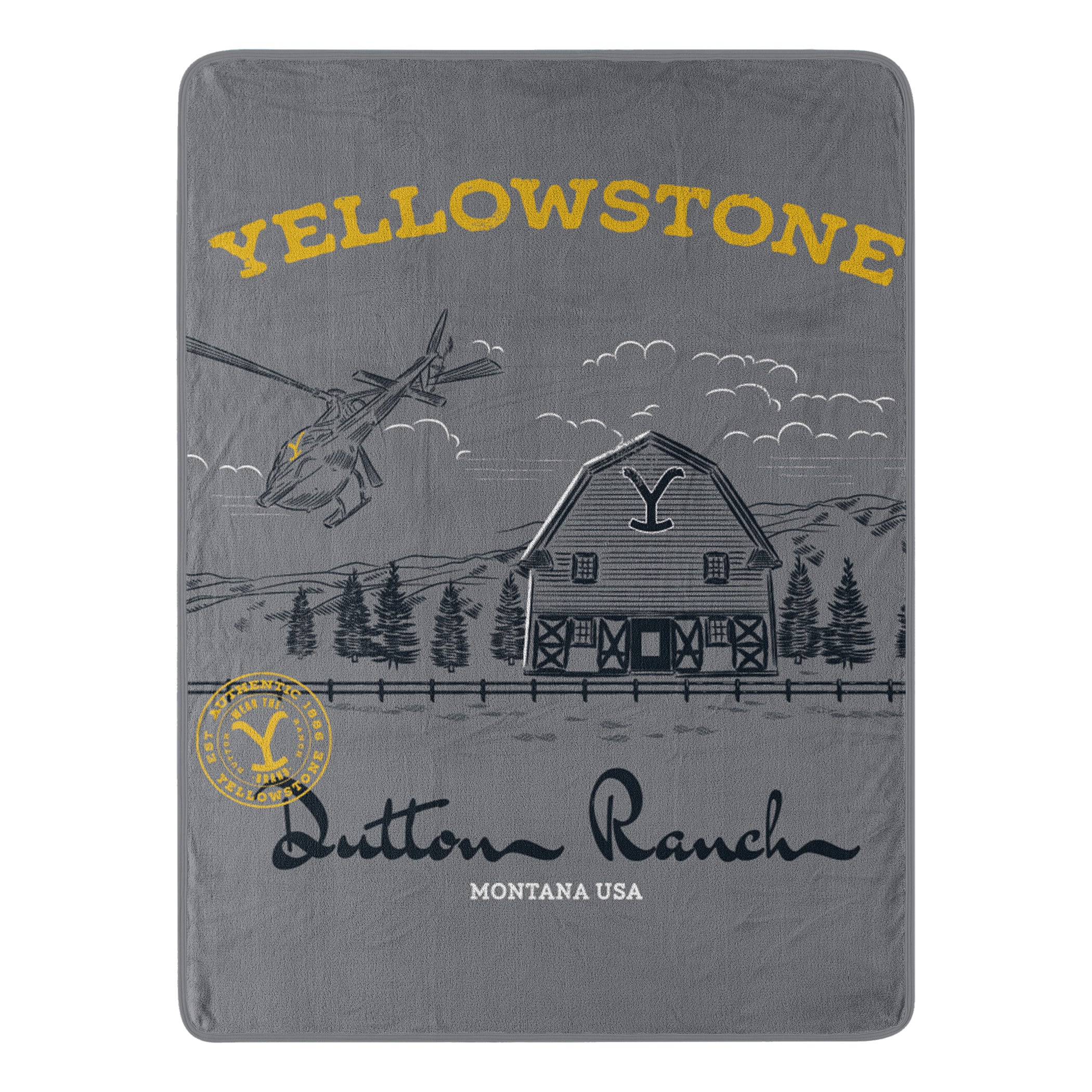 Paramount Yellowstone Welcome To The Ranch Micro Raschel Throw Blanket 46x60 Inches